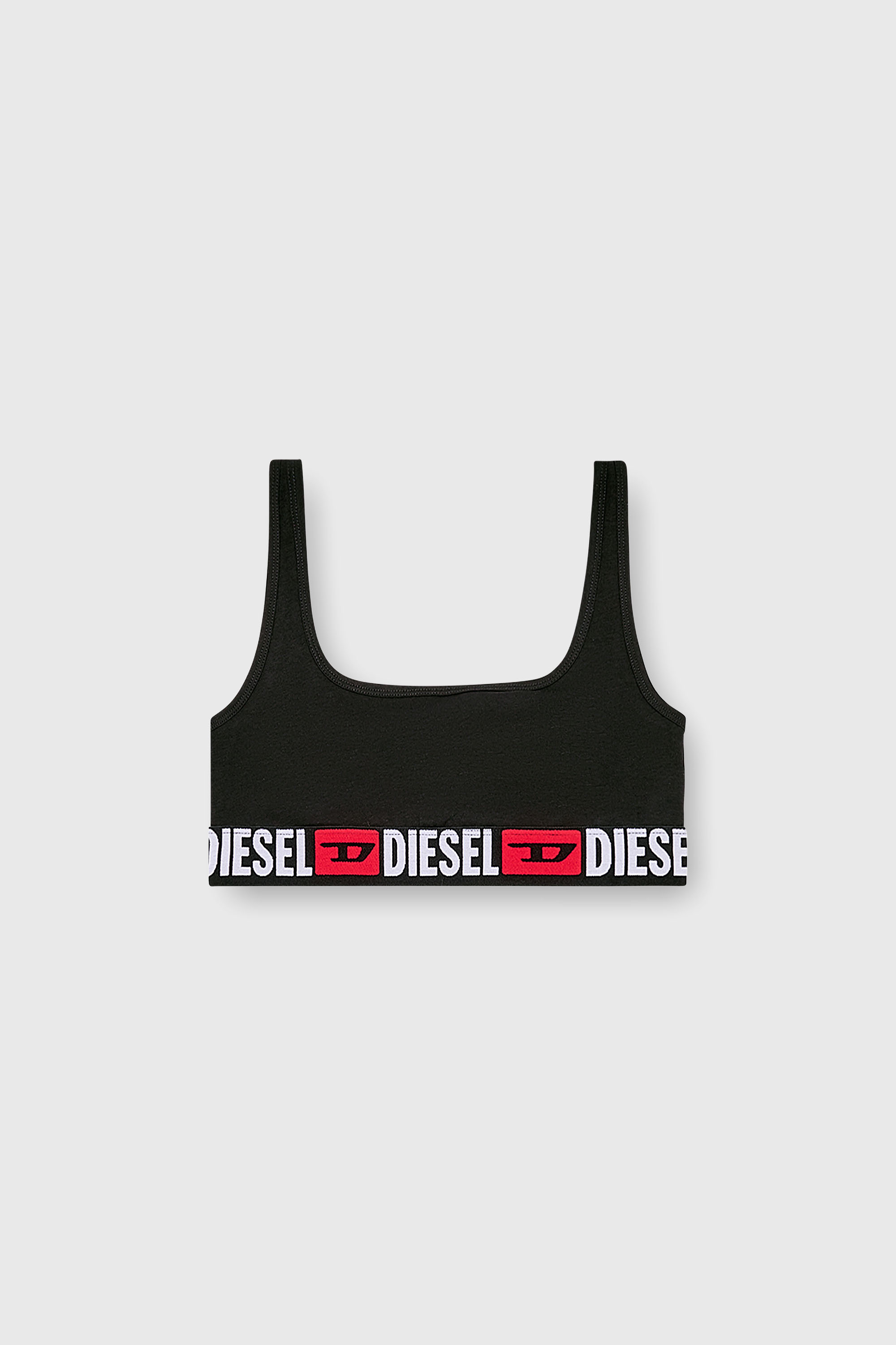 Diesel - UFSB-ORIBA, Woman's Cotton bralette with logo in Black - 2