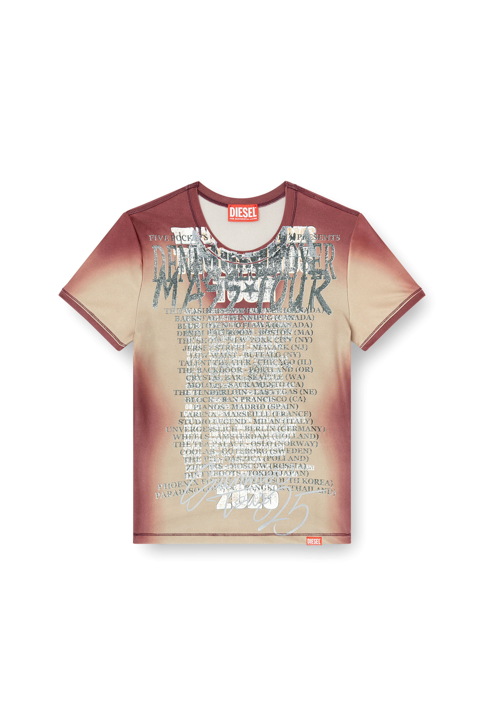 T-KALYC, Brown Diesel - T-KALYC, Woman's Short-sleeve top with lyrics print in Brown - 2