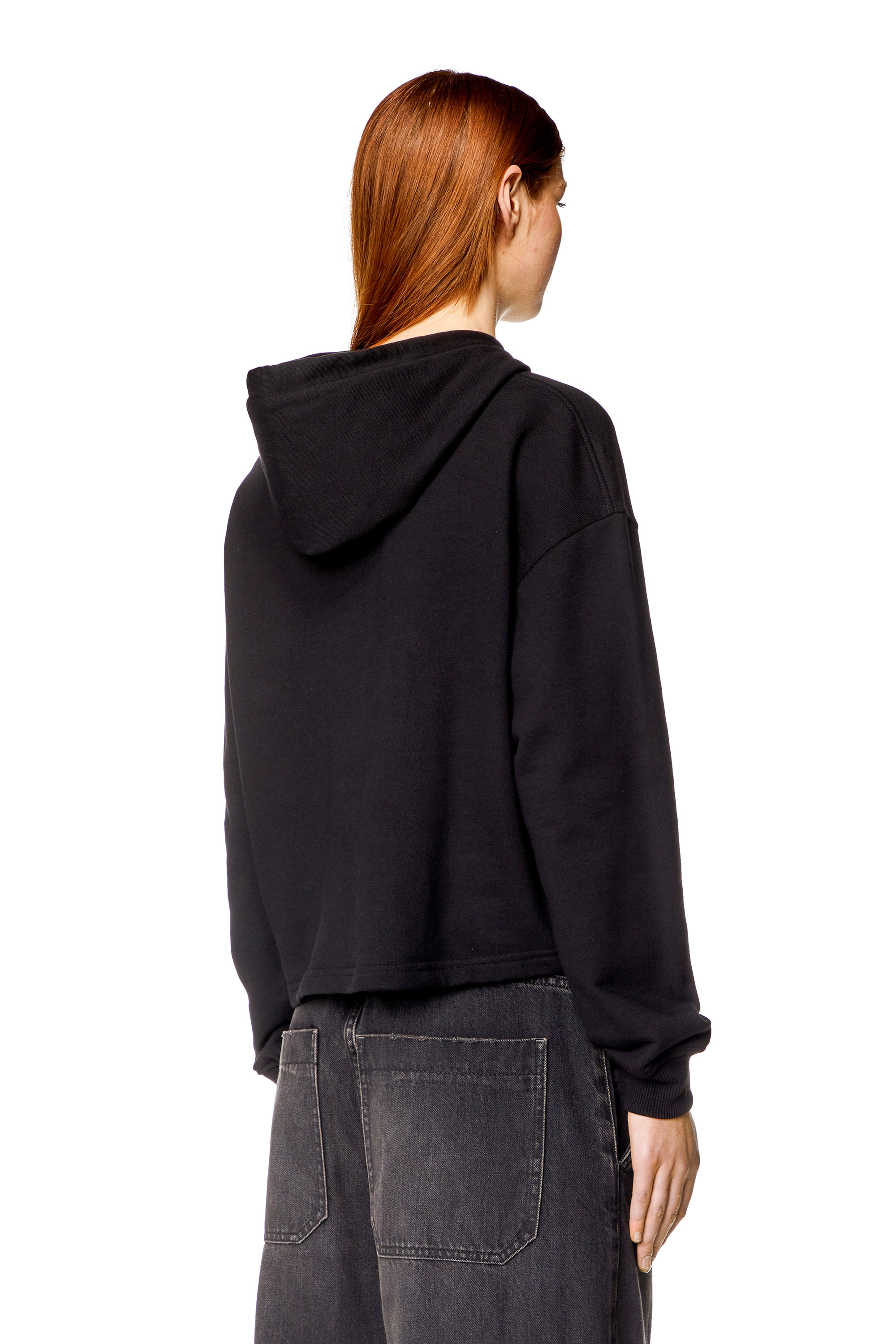 Diesel - F-JARAL-HOOD-D, Woman Oversized hoodie with D patch in Black - Image 4