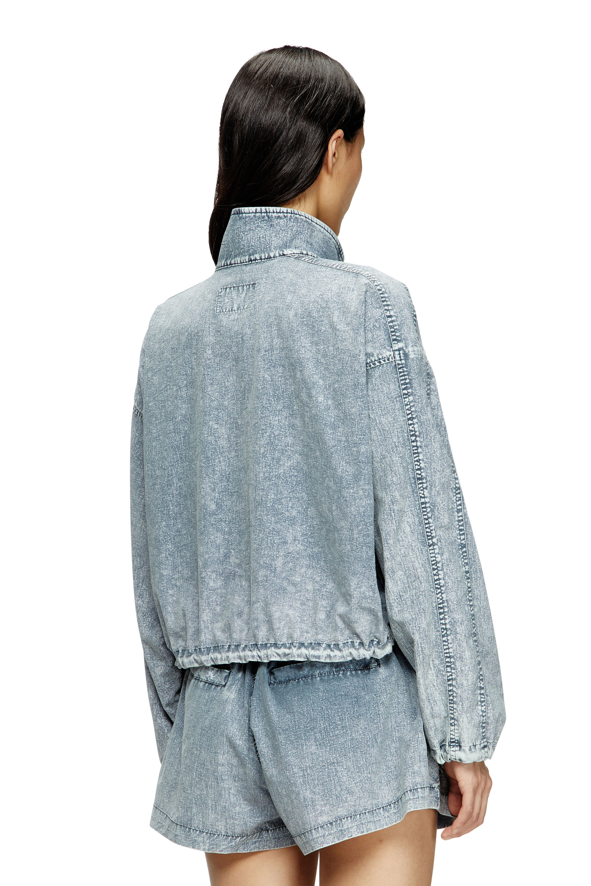 G-LEAM-R1, Light Blue Diesel - G-LEAM-R1, Woman's Cropped jacket in recycled nylon taslan in Light Blue - 4