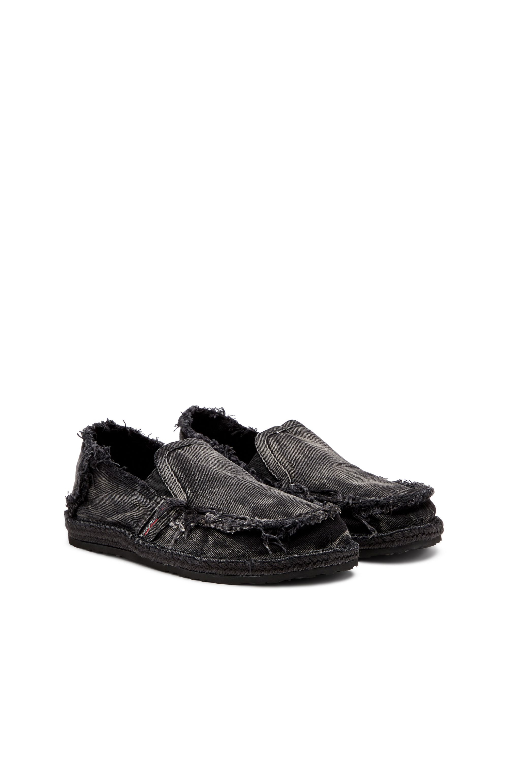 Diesel - D-LUKAS ESP, Man's D-Lukas-Espadrille loafers in distressed denim in Black - 2