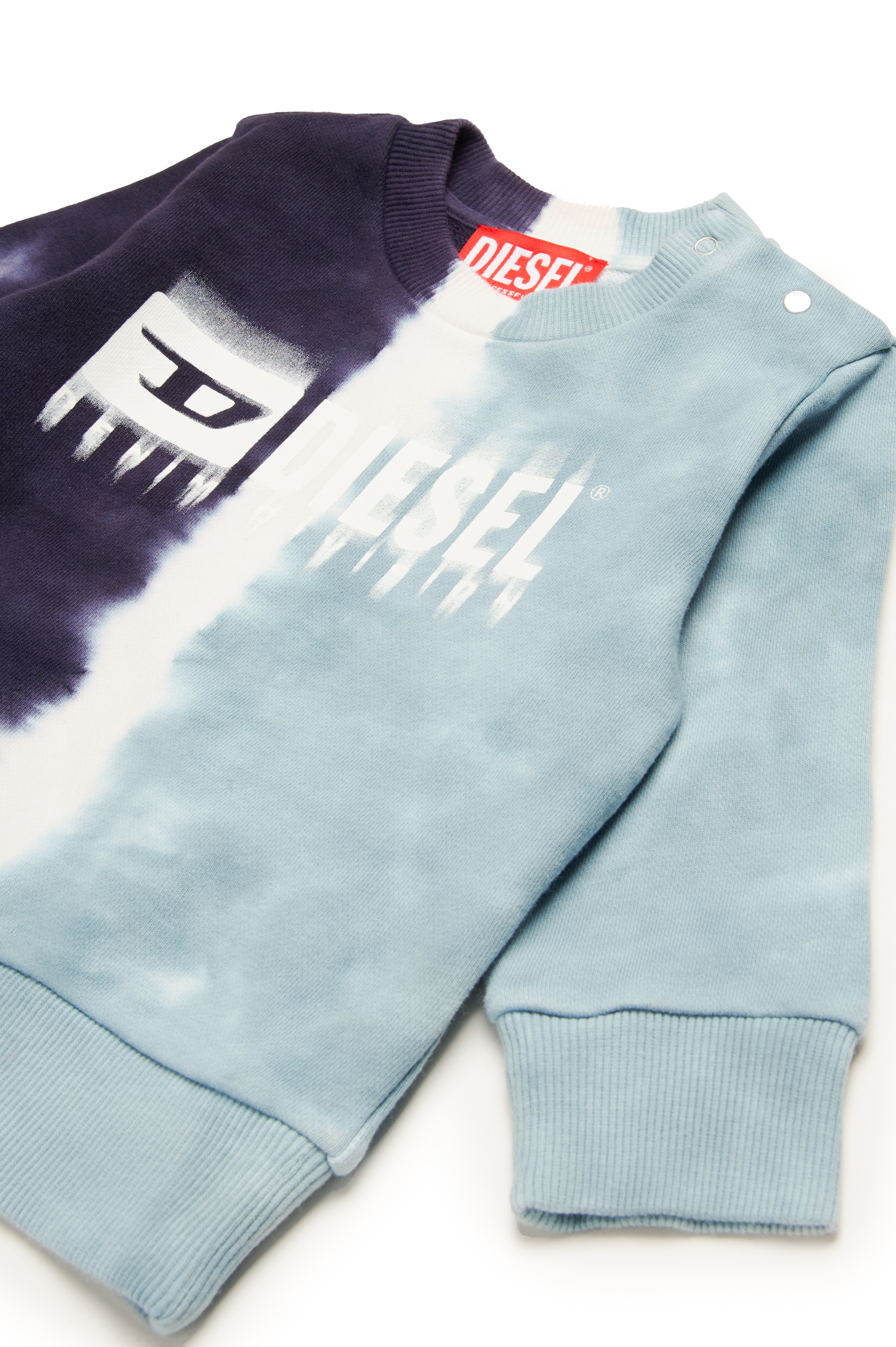 Diesel - SKITEB, Man's Dip-dye sweatshirt with d&eacute;grad&eacute; logo in Blue - 3