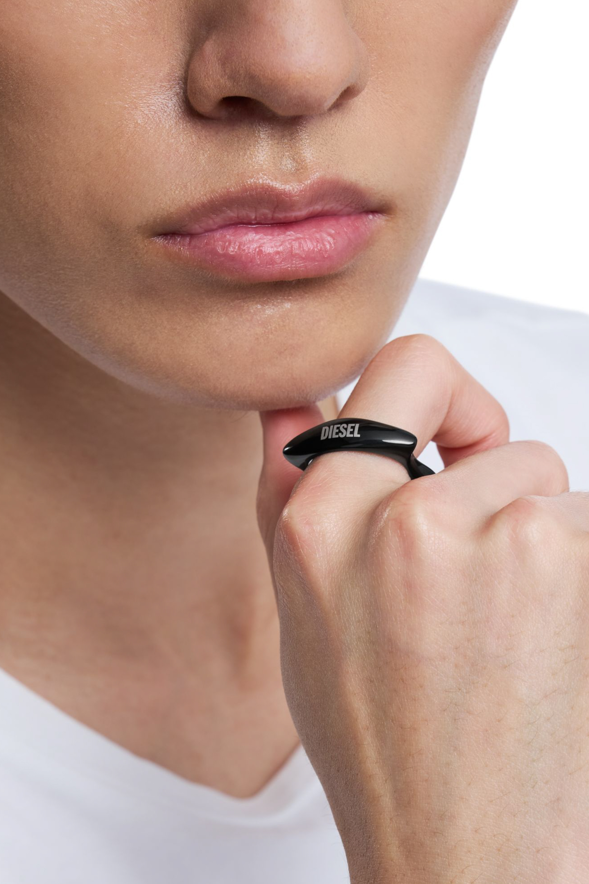 Diesel - DX1632001 JEWELLERY, Unisex's Black stainless steel band ring in Black - 6