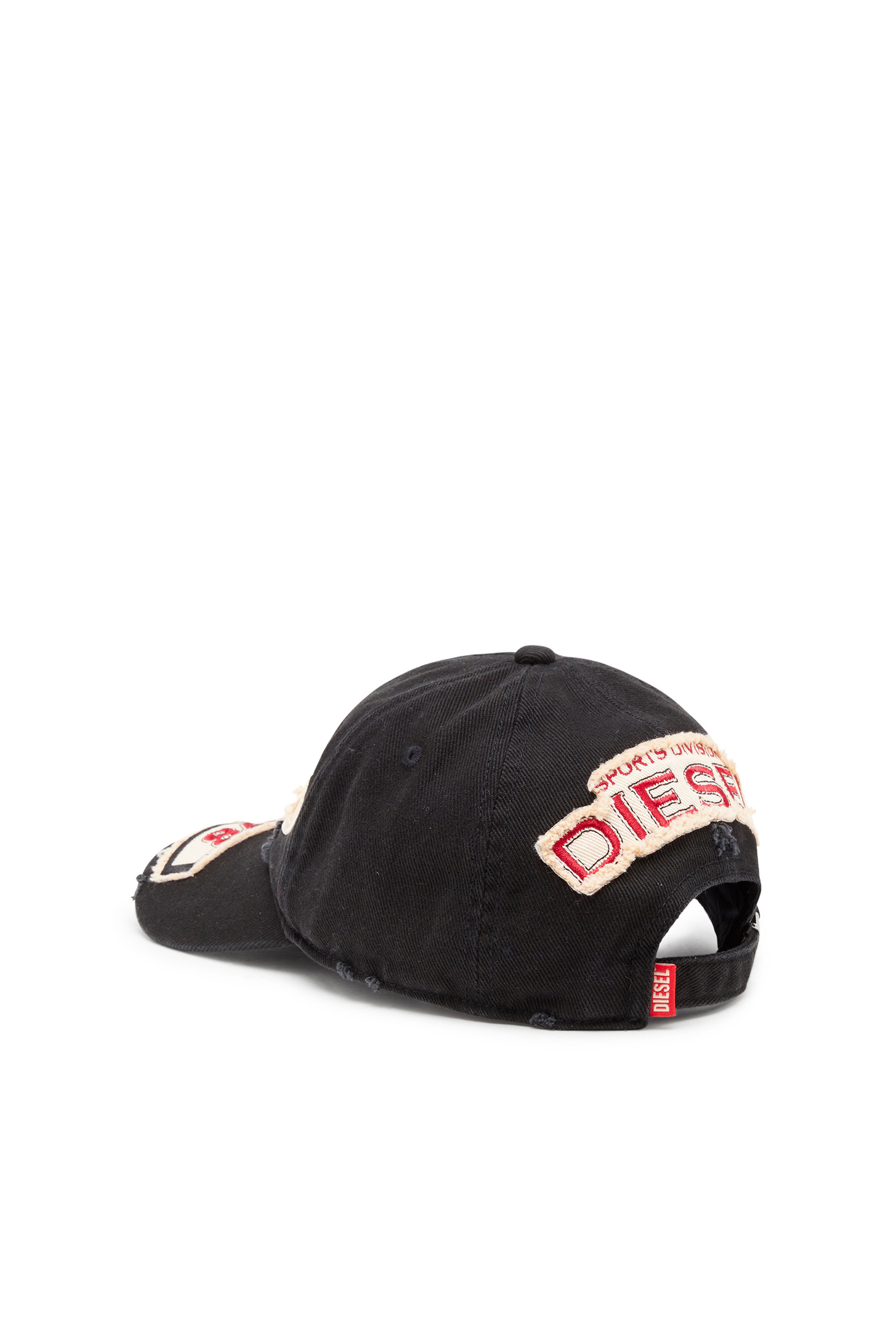 Diesel - C-BRAFF, Man's Baseball cap with embroidered patches in Black - 3