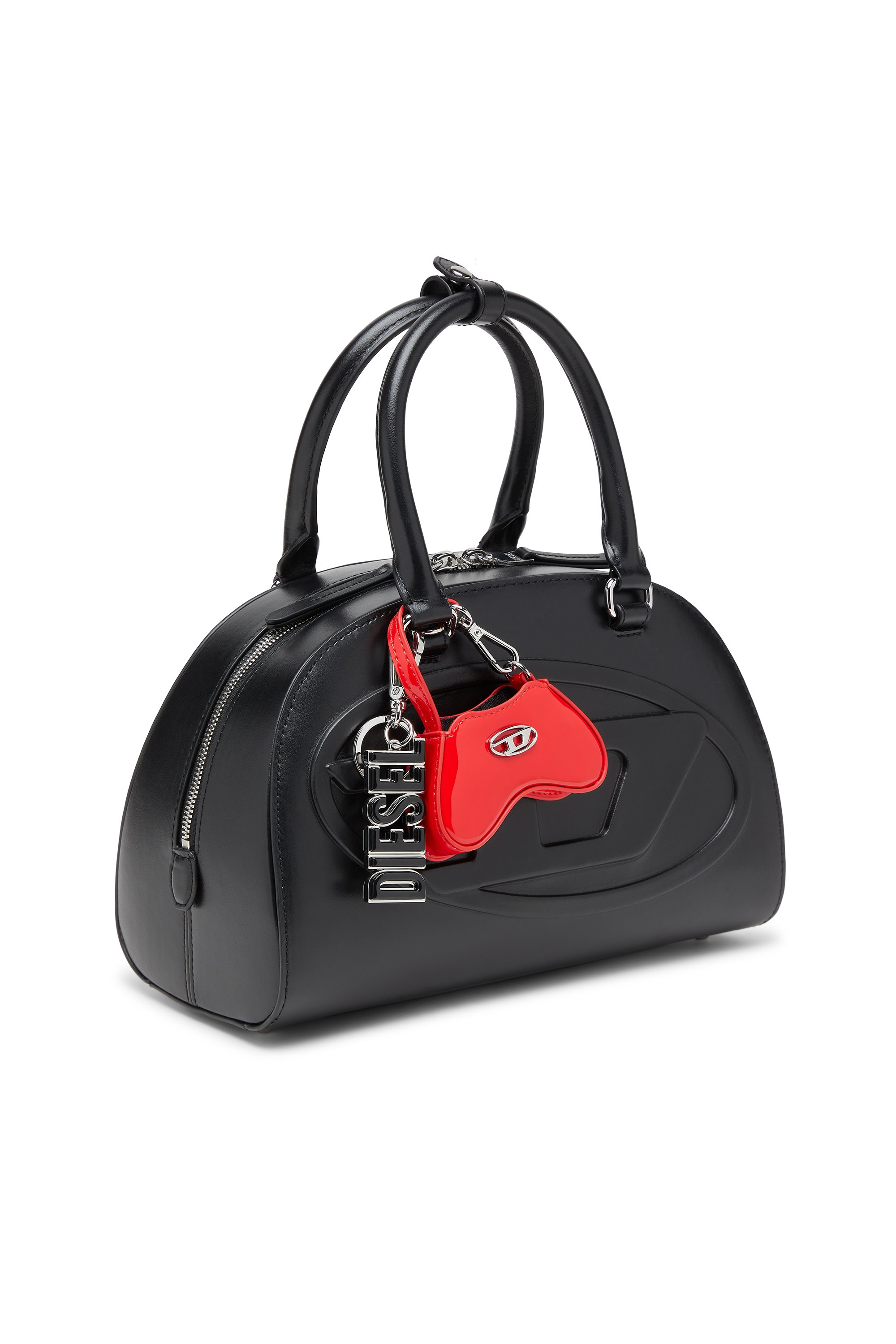 Diesel - 1DR DOME CROSSBODY, Woman's 1DR Dome-Leather mini bowling bag in Black - 2