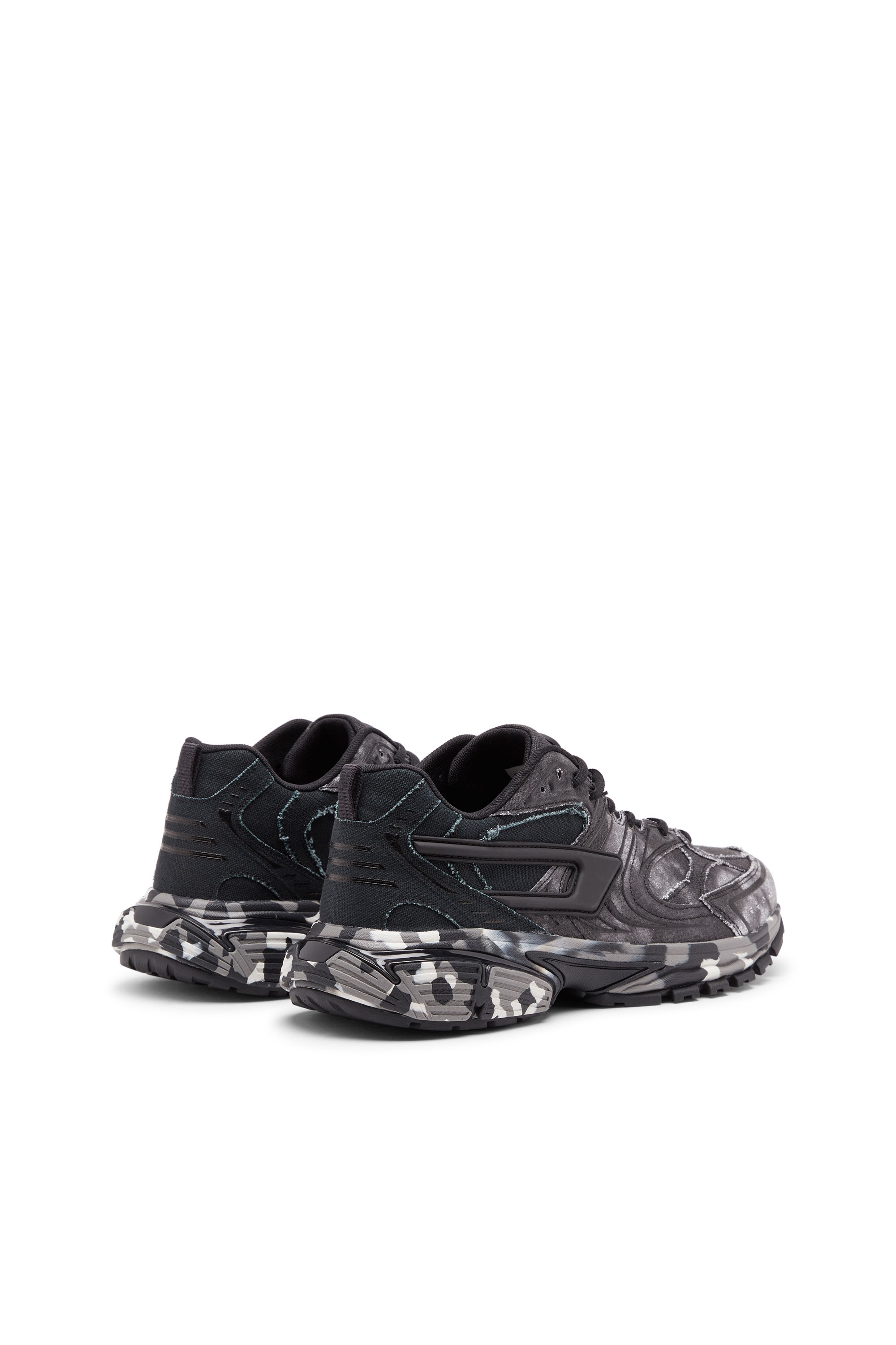Diesel - S-SERENDIPITY PRO-X1, Man S-Serendipity-Tie-dye canvas sneakers with camo sole in Black - Image 3