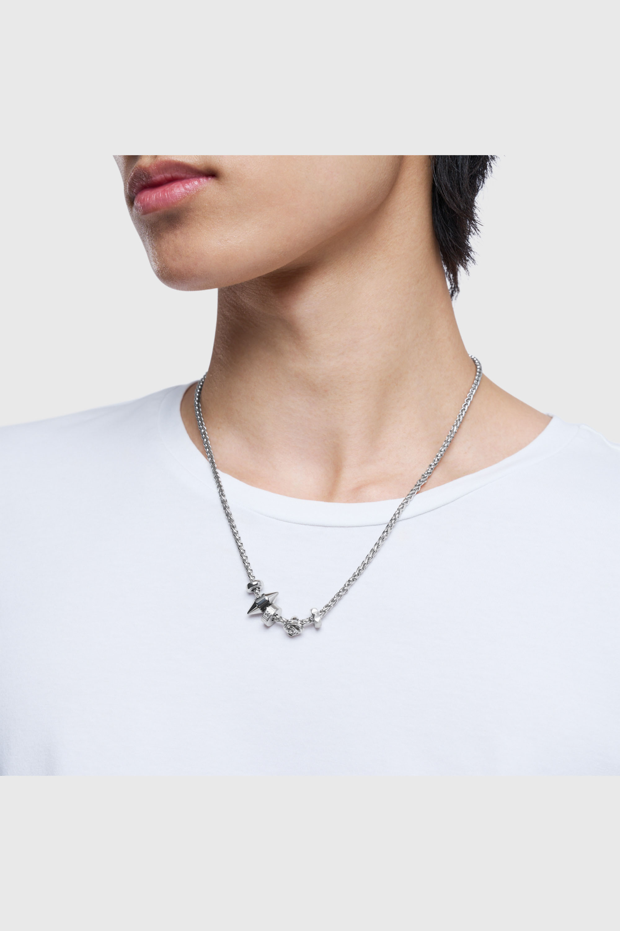 Diesel - DX1623040 JEWELLERY, Unisex's Stainless steel charm necklace in Silver - 4