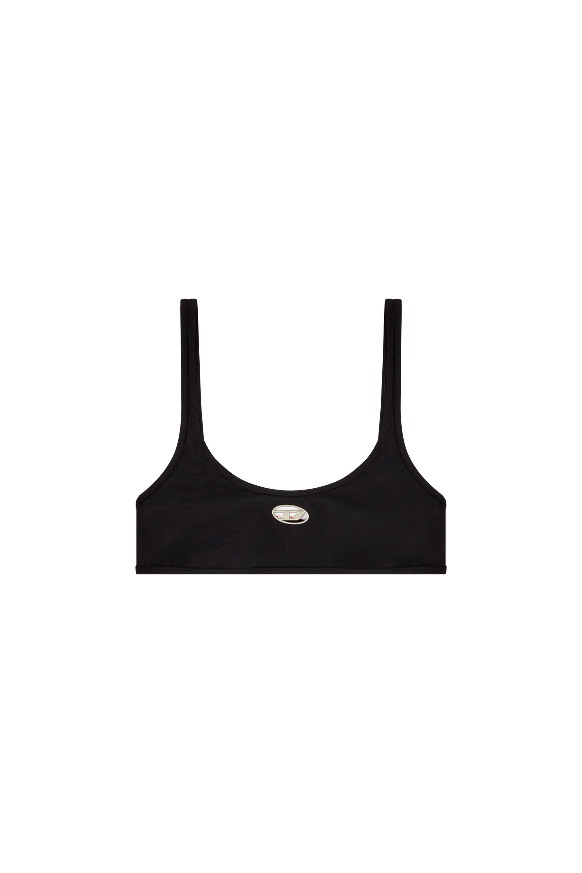 Diesel - UT-BRA-TOP-UTLT, Woman's Bikini top with cut-out logo in Black - 4