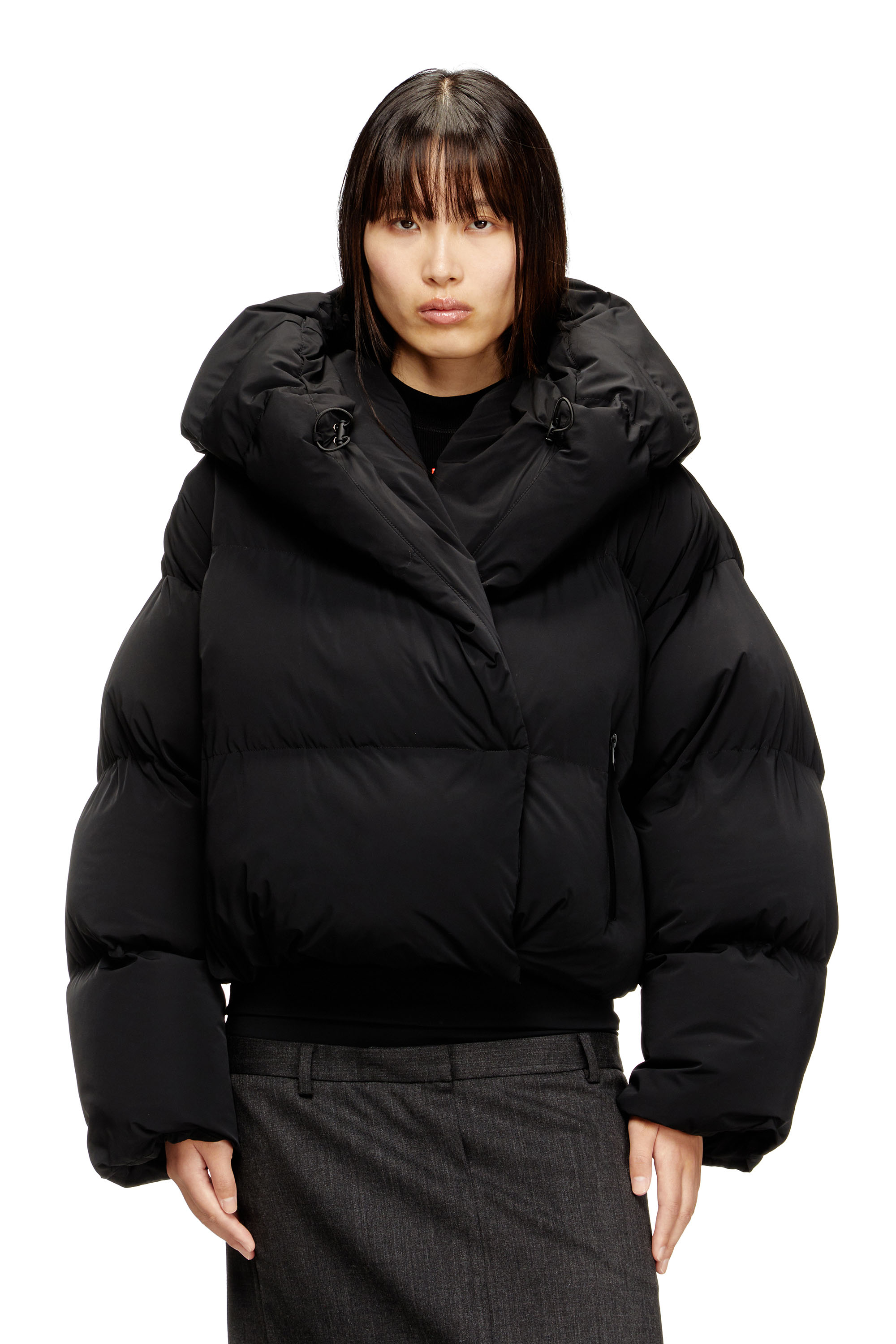W-ILEY-T1, Black Diesel - W-ILEY-T1, Woman's Wrap puffer in bi-stretch nylon in Black - 3
