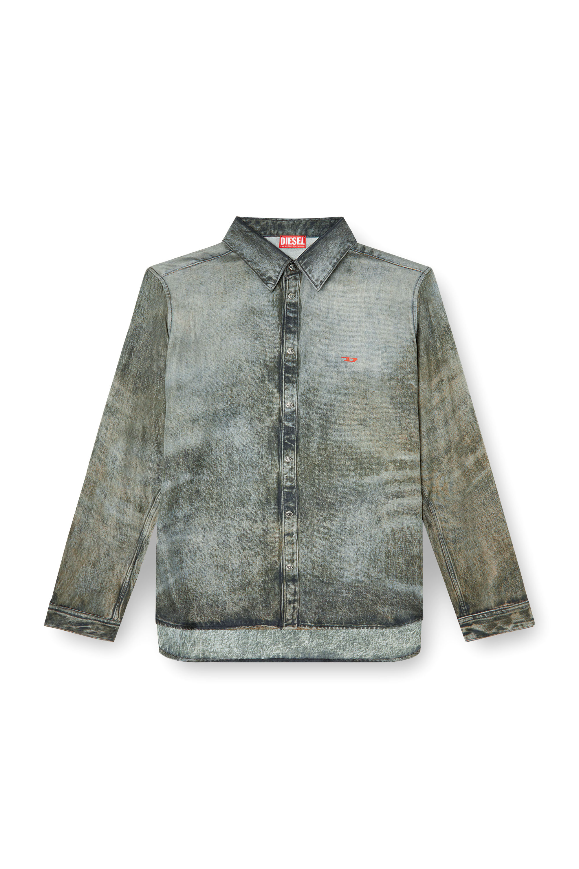 Diesel - S-SIMPLY-LKCT, Man's Shirt in denim-look viscose in Black - 3