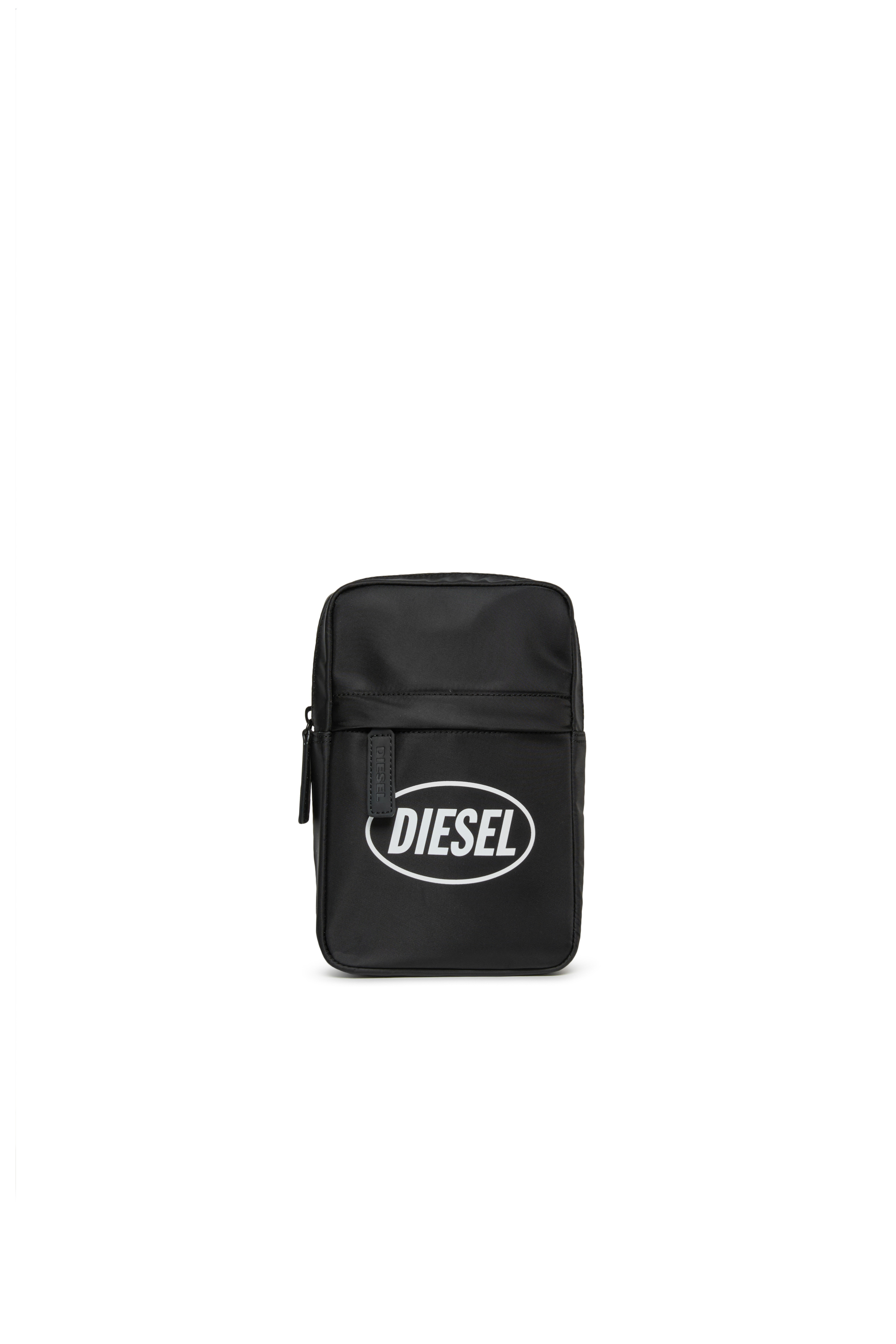 Diesel - WARREN, Man's WARREN Nylon bag with logo print in Black - 1