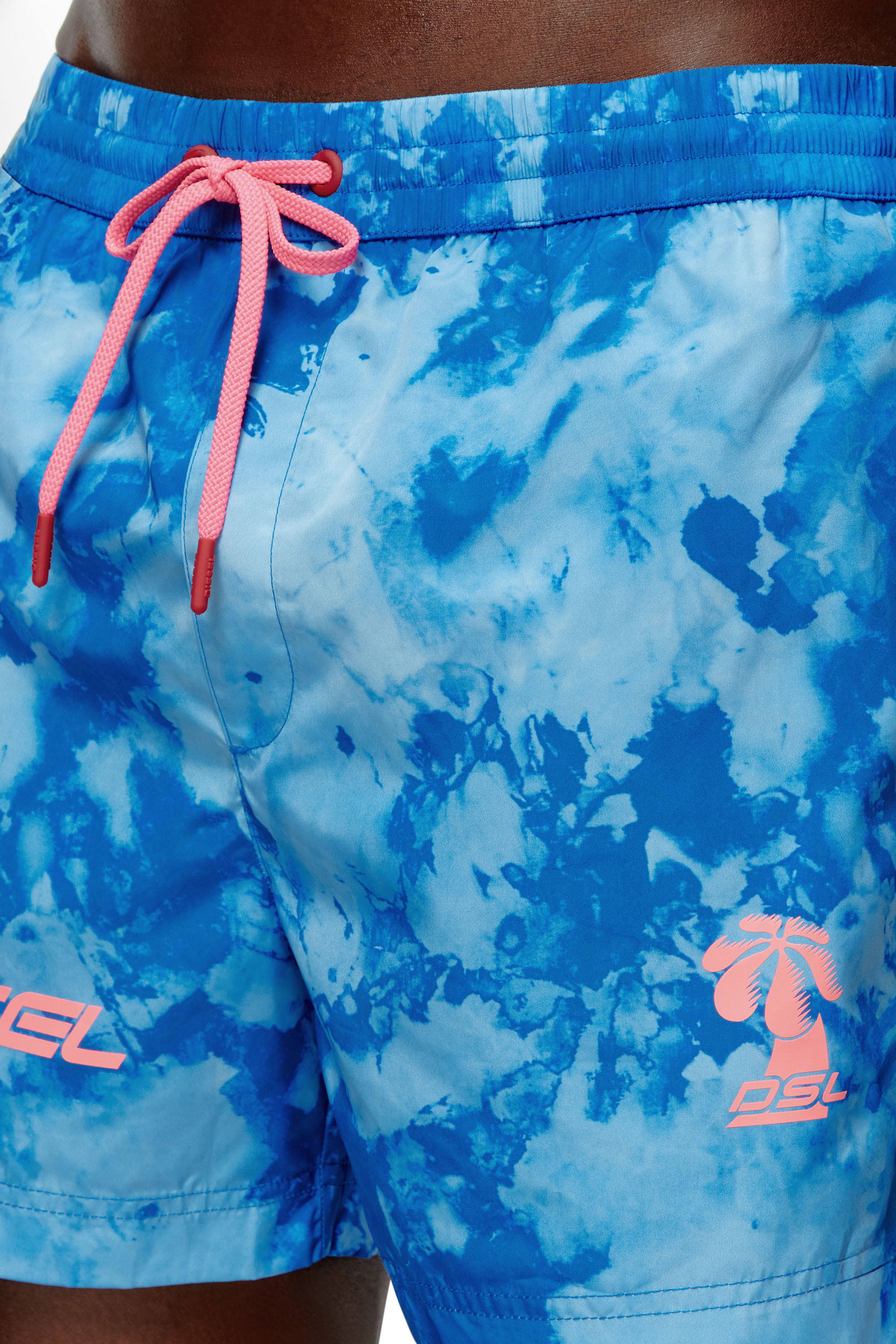 Diesel - BMBX-KEN-37-ZIP, Man Mid-length printed swim shorts in Blue - Image 4