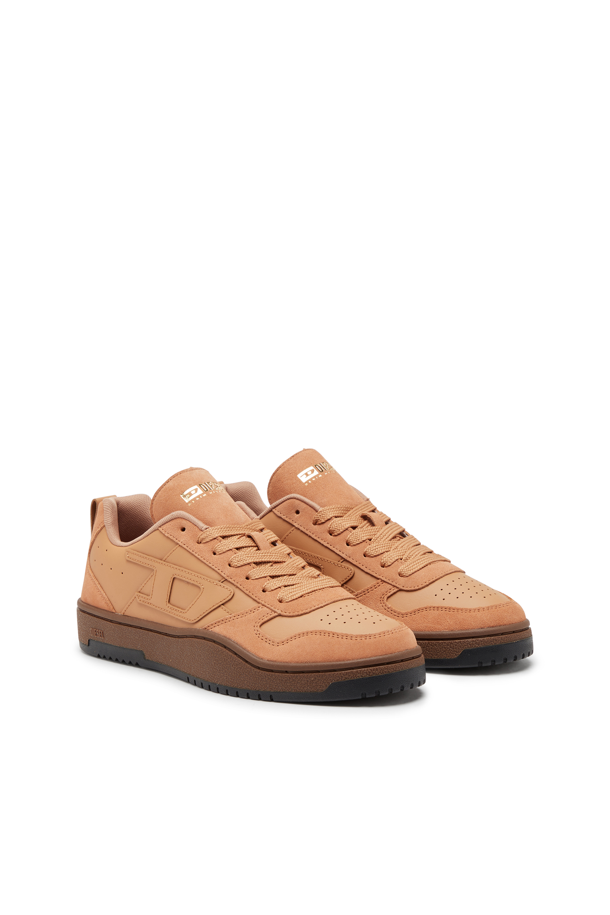 Diesel - S-UKIYO V2 LOW, Man's S-Ukiyo-Sneakers in leather and suede in Light Brown - 2