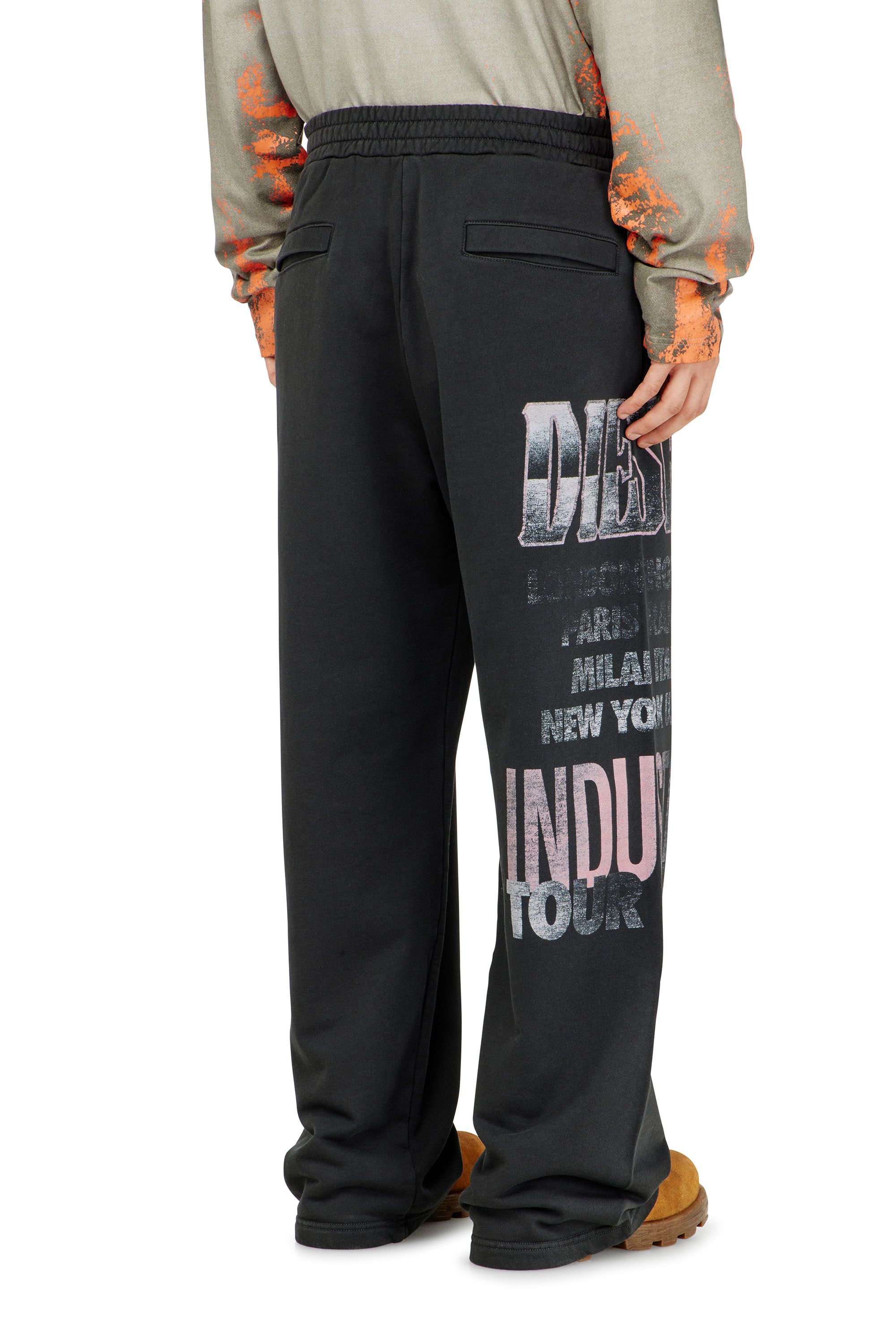 Diesel - P-ILL, Man's Sweatpants with concert graphics in Black - 3