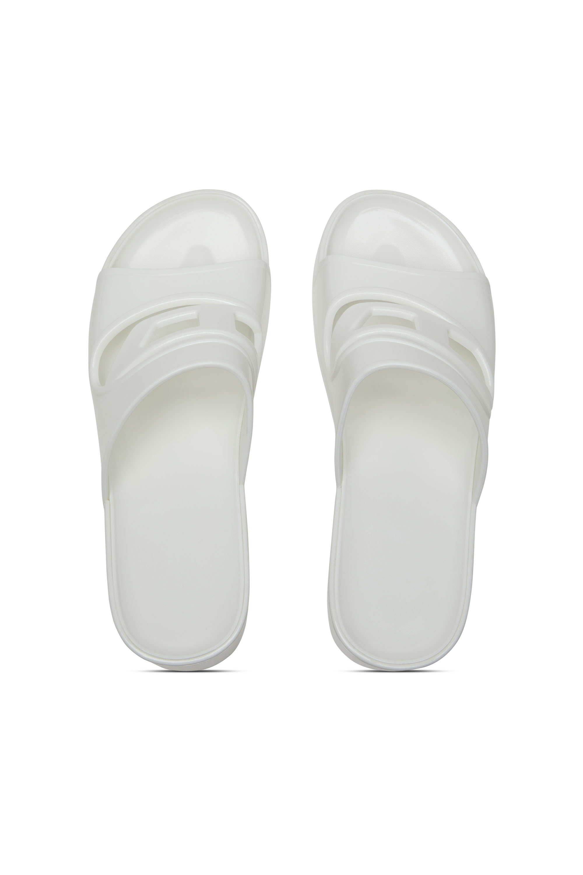 Diesel - SA-BONNIE, Woman's Sa-Bonnie-Heeled rubber slides with cut-out logo in White - 4