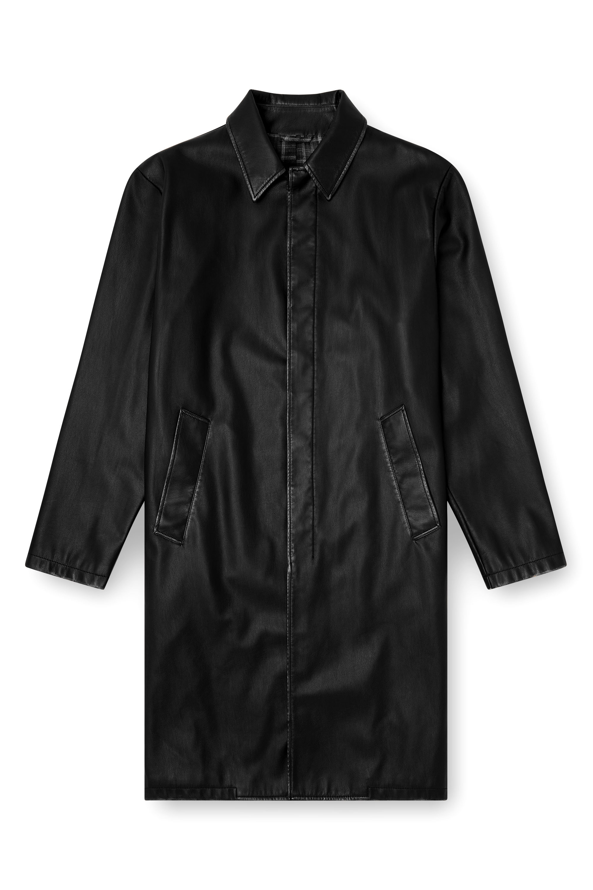 Diesel - J-RIVERS, Man's Distressed car coat with flannel lining in Black - 3