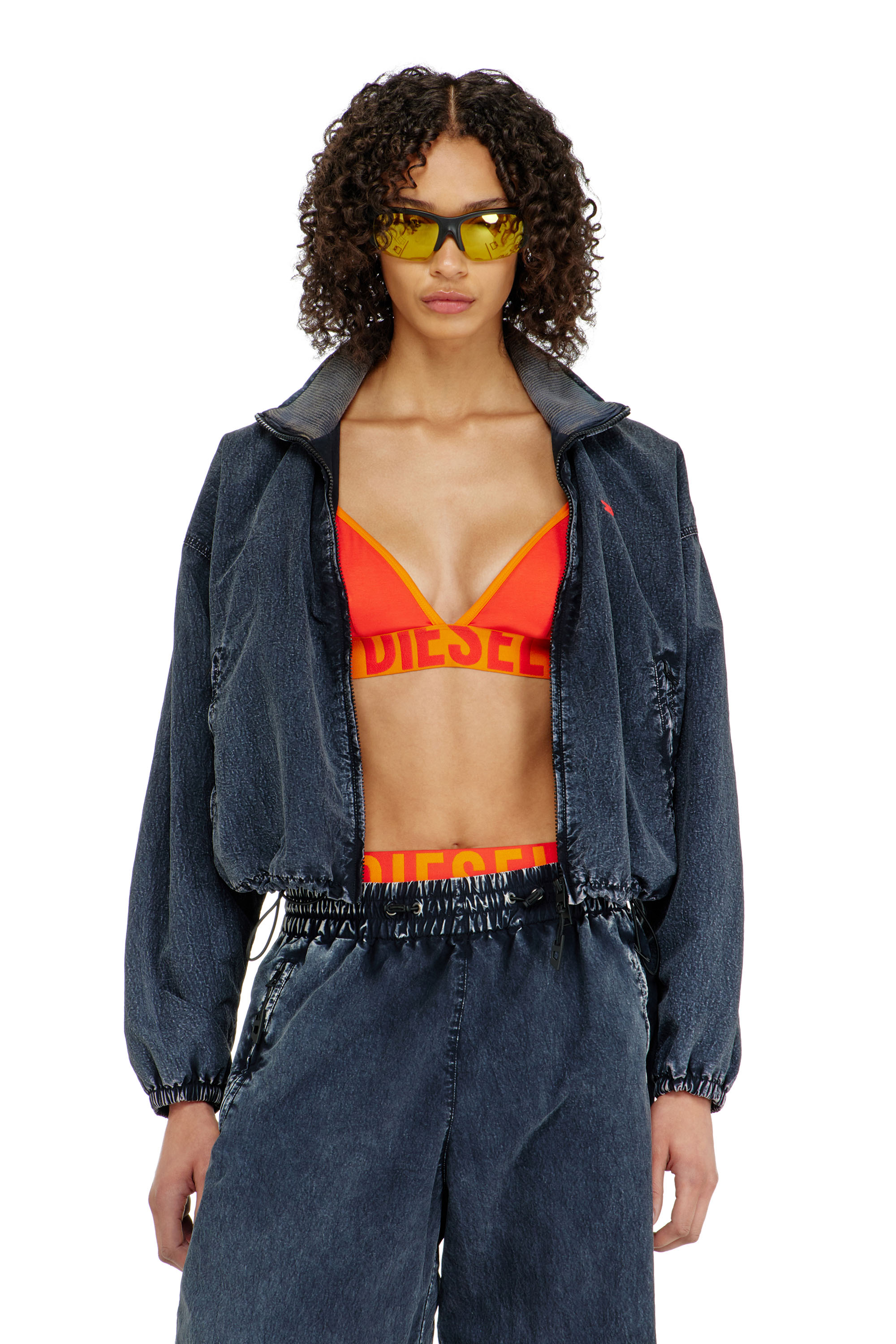 Diesel - CORA-D-POP, Woman's Triangle bra in bicolour cotton in null - 2