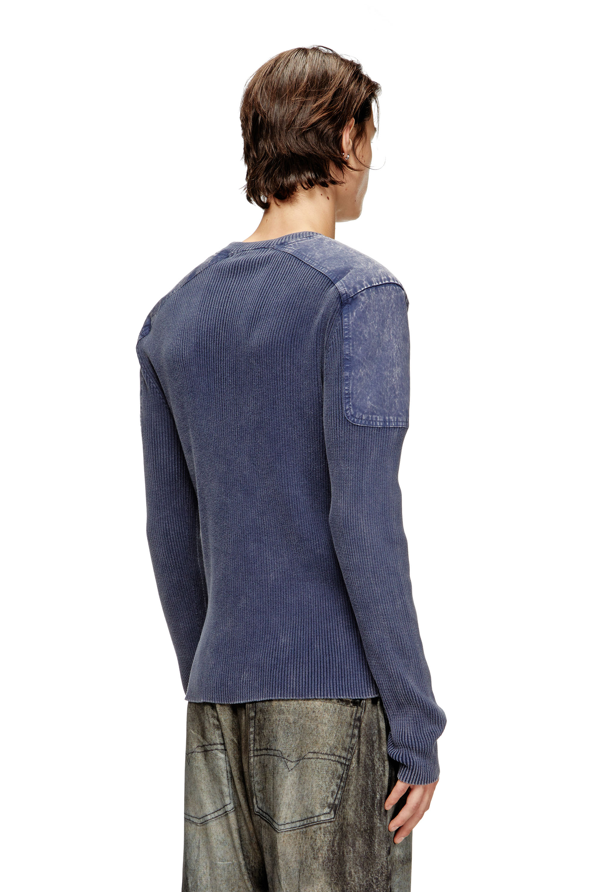Diesel - K-MARTIN, Man's Jumper with contrast shoulder panels in null - 4