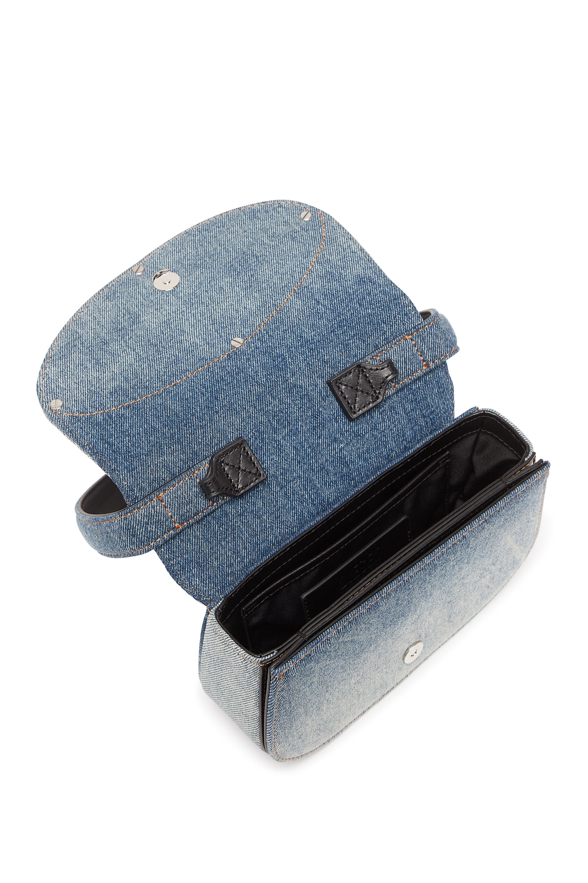 Diesel - 1DR, Woman's 1DR - Iconic shoulder bag in solarised denim in Blue/White - 3