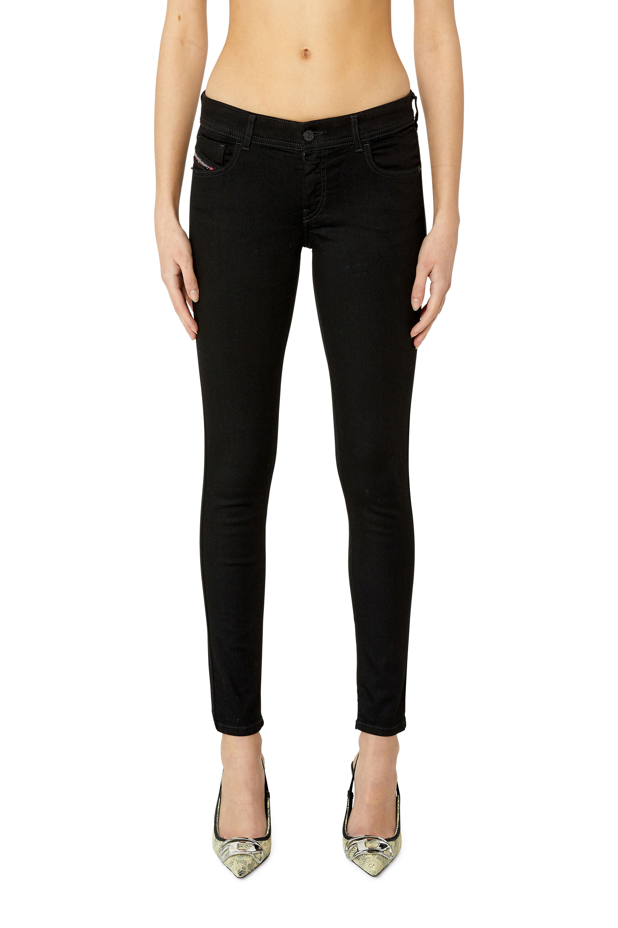Diesel - 2018 SLANDY-LOW 069EF Super skinny Jeans, Black/Dark grey - Image 1
