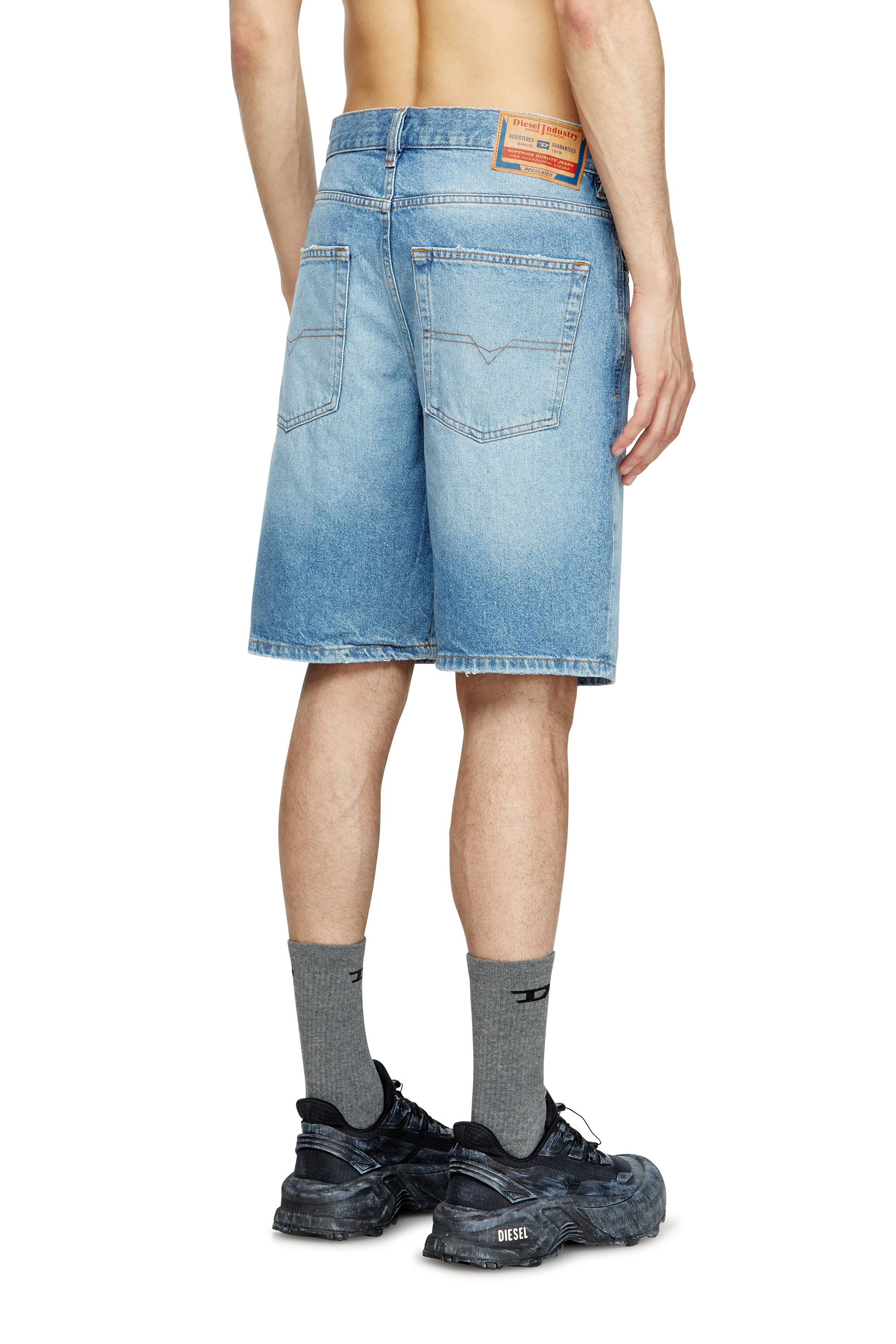 Diesel - REGULAR-SHORT, Man's Denim shorts in Light Blue - 4