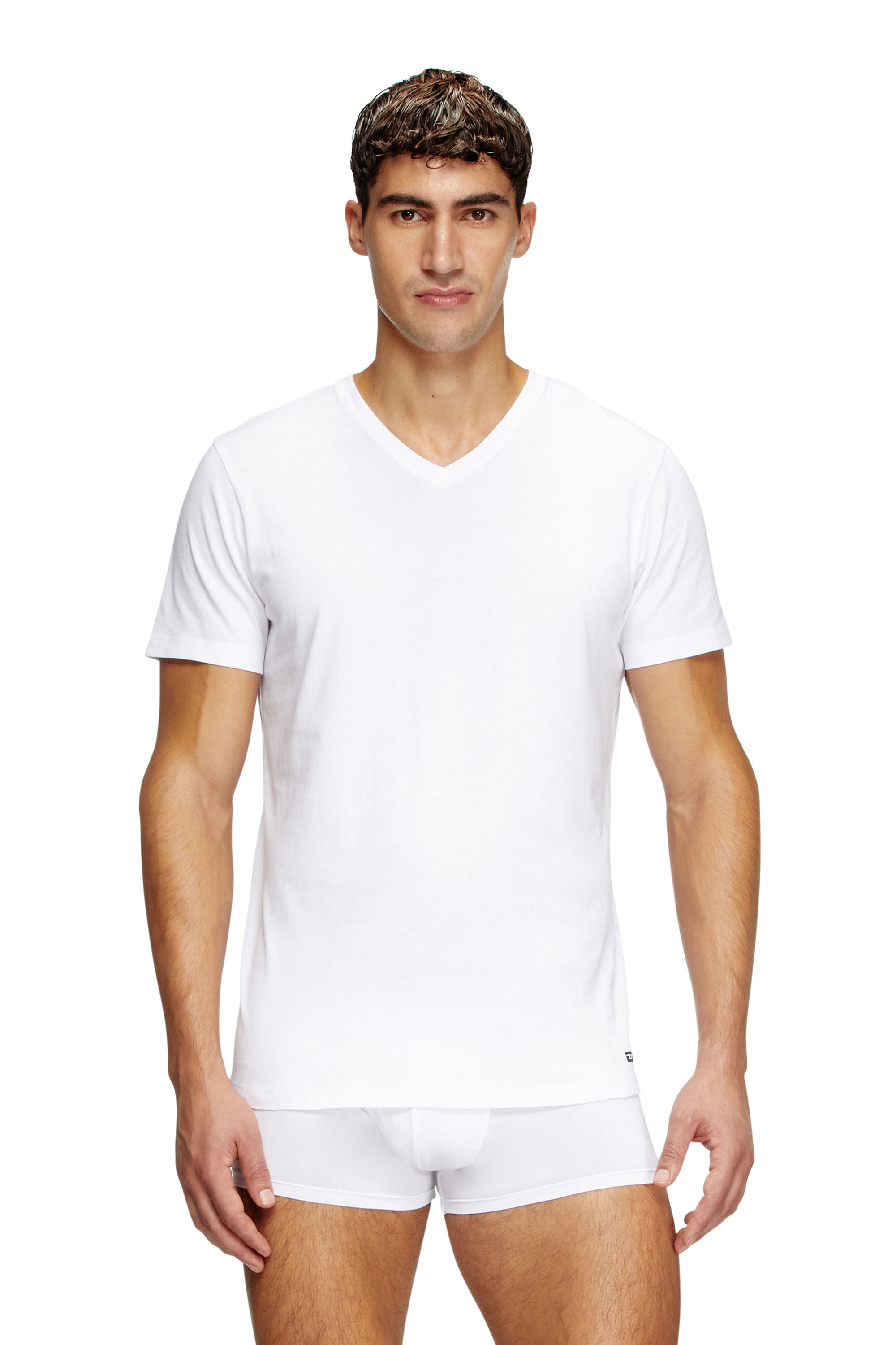 Diesel - MICHAEL-D-BOX-3PACK, Man's Three-pack of V-neck T-shirts in White - 2