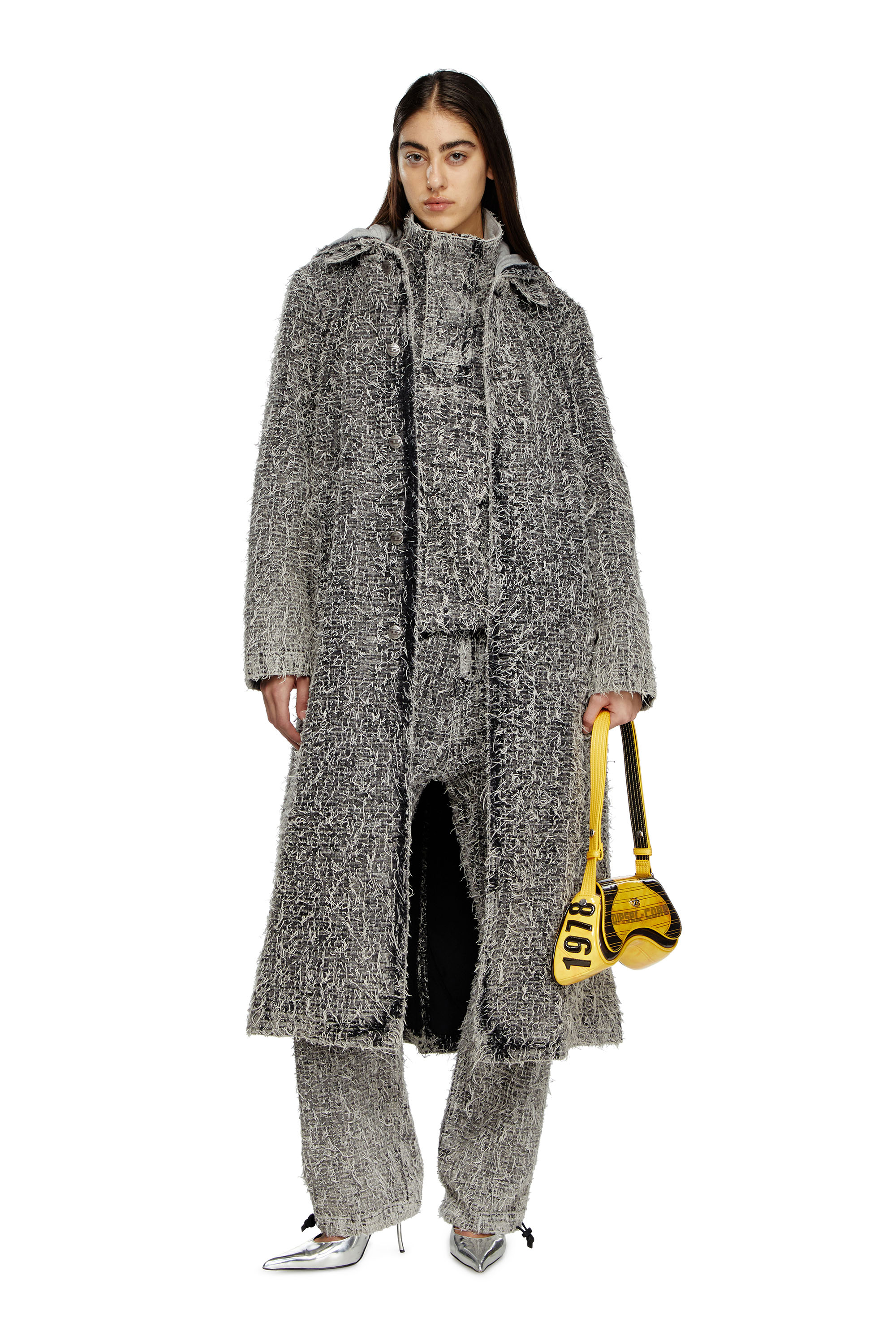 Diesel - PLAY CROSSBODY, Woman's Play-Glossy crossbody bag with biker details in Yellow - 1