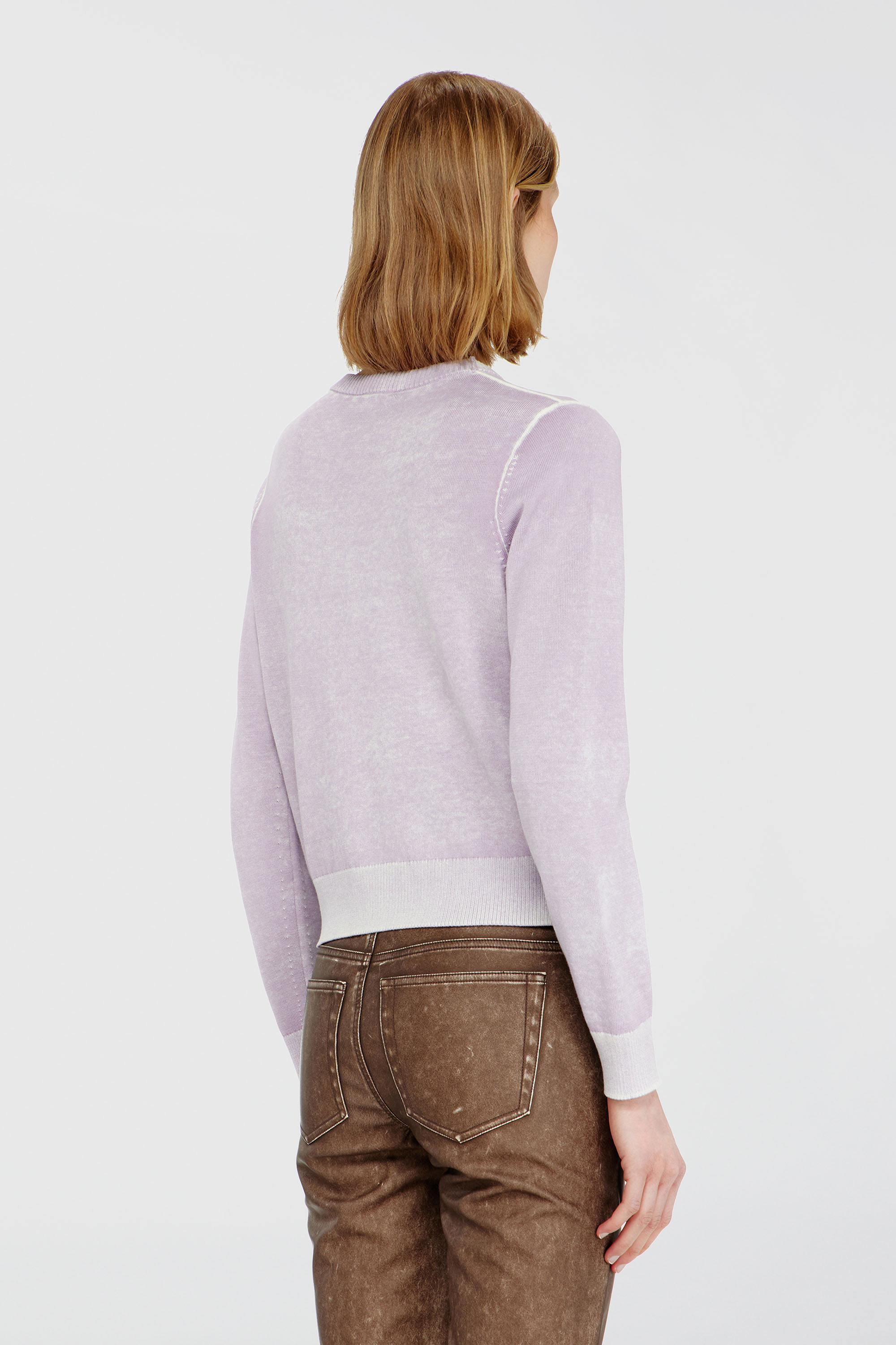 Diesel - M-LOVRE, Woman's Jumper with faded reverse print in Lilac - 4