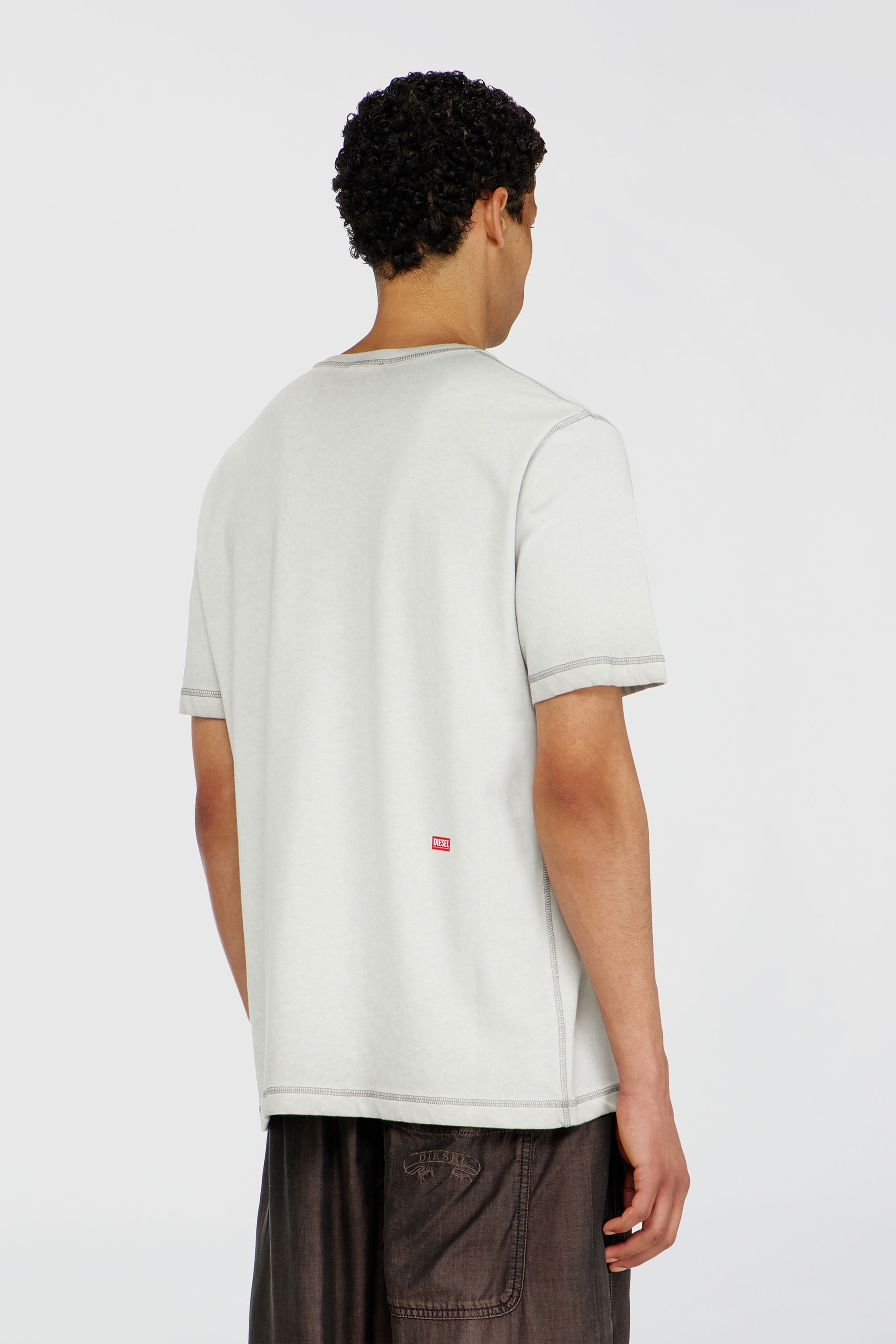 Diesel - T-RAWJUST-AA1, Man's Jersey T-shirt with embossed graphic in Light Grey - 4