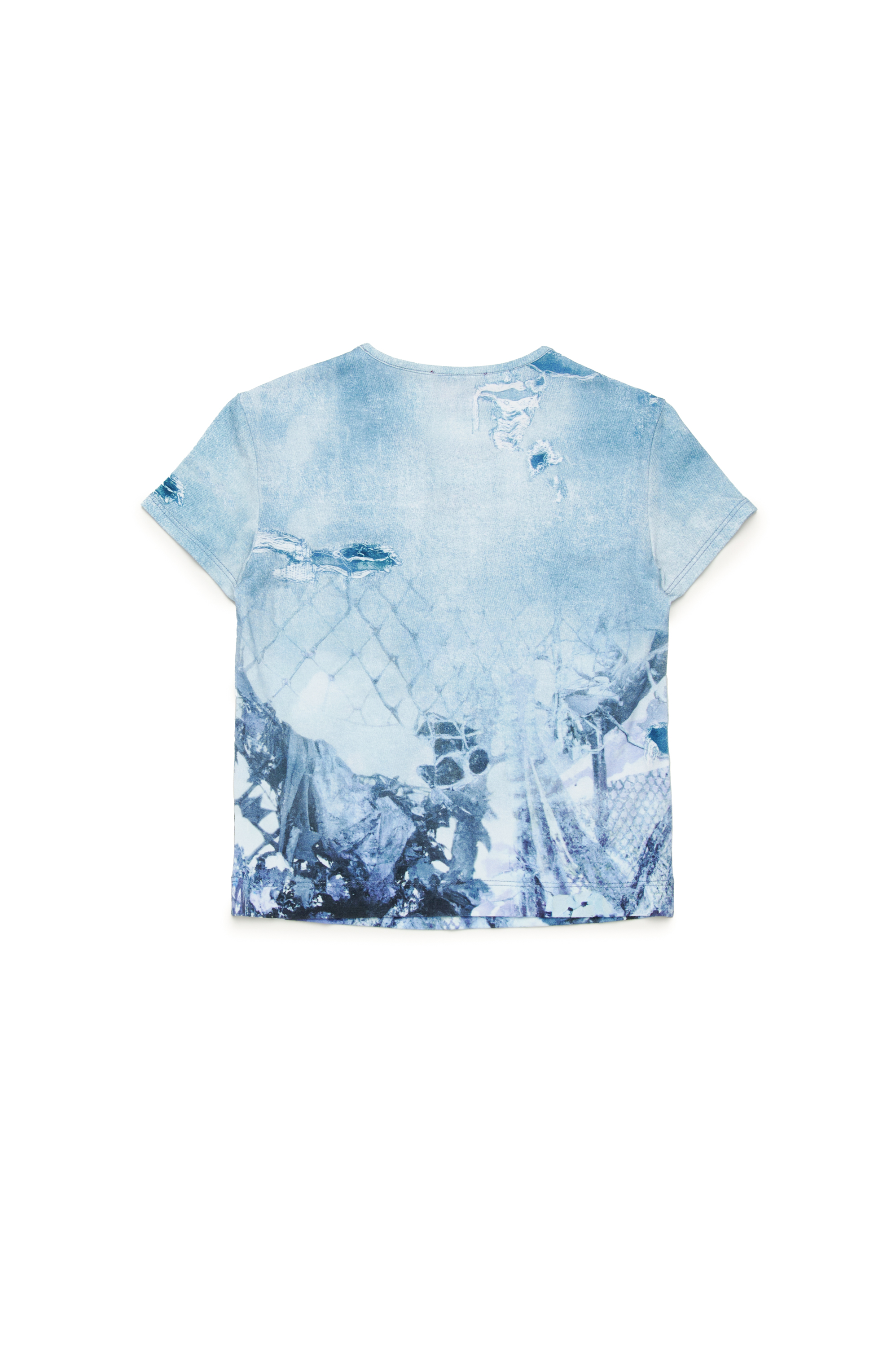 Diesel - TUNCSKI, Woman's T-shirt with Camouflower print in Light Blue - 2