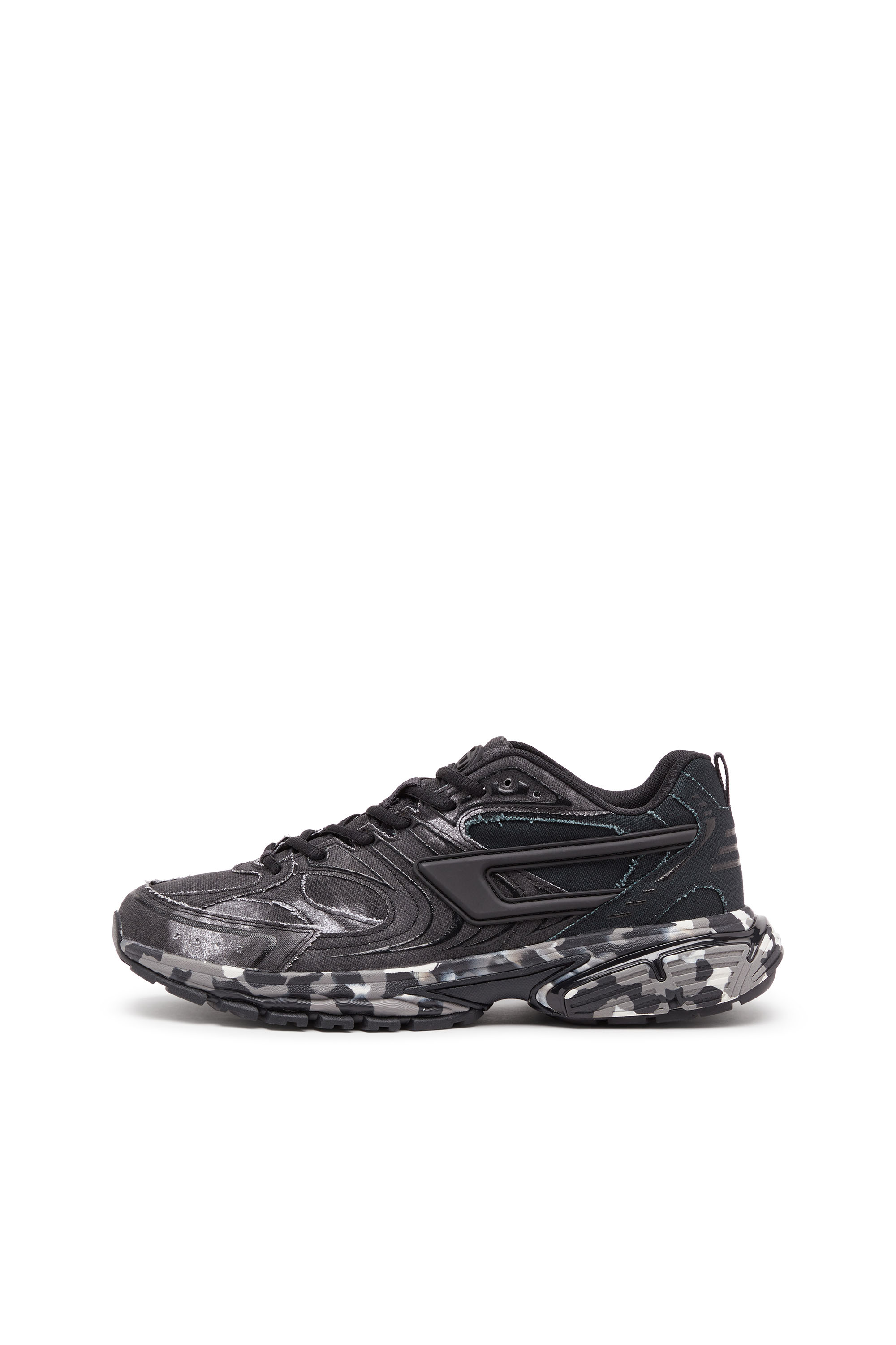 Diesel - S-SERENDIPITY PRO-X1, Man S-Serendipity-Tie-dye canvas sneakers with camo sole in Black - Image 7