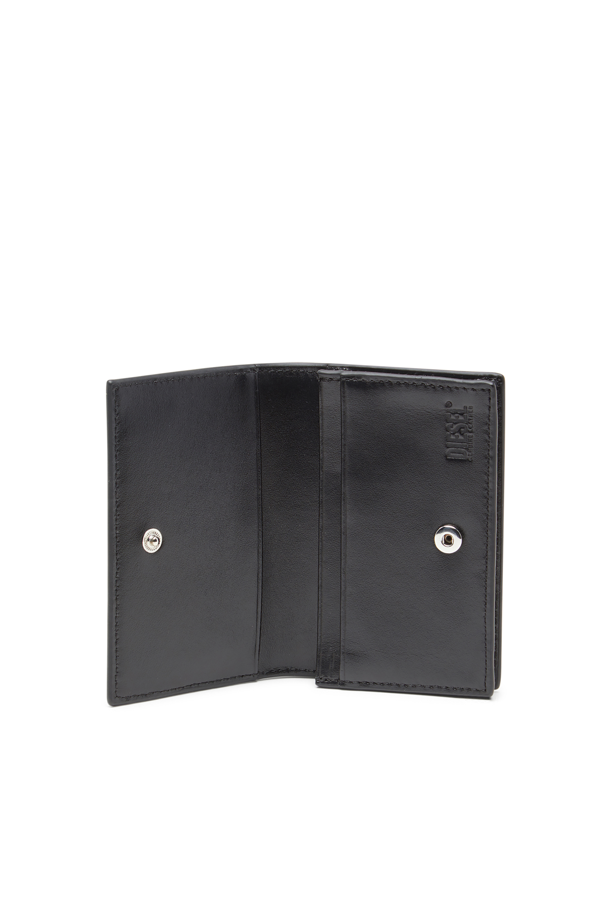 Diesel - 1DR CARD HOLDER IV, Woman's Leather card holder with enamelled Oval D in Black - 3
