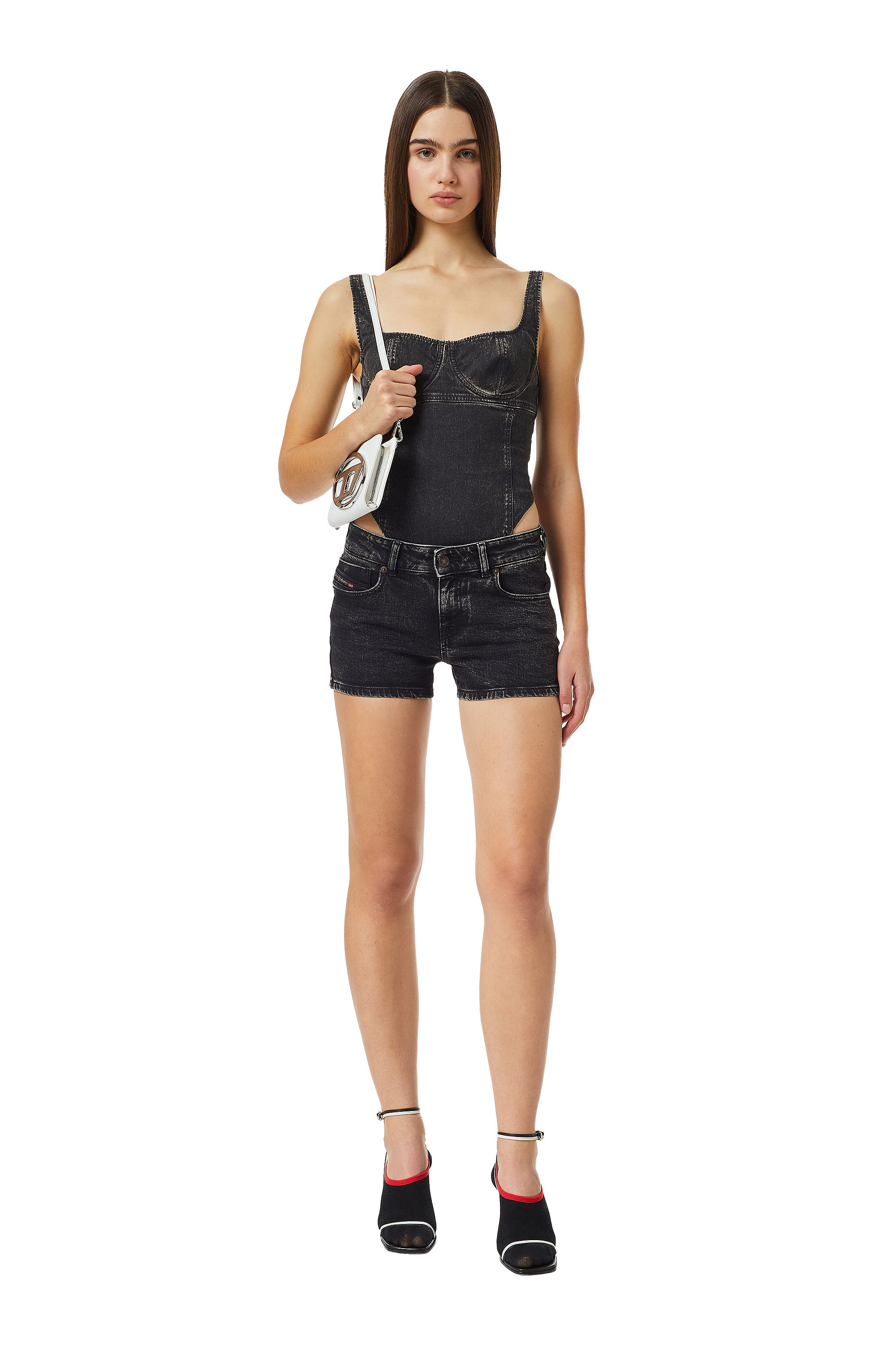 Diesel - DE-LYLA SHORT PANTS, Black/Dark grey - Image 2