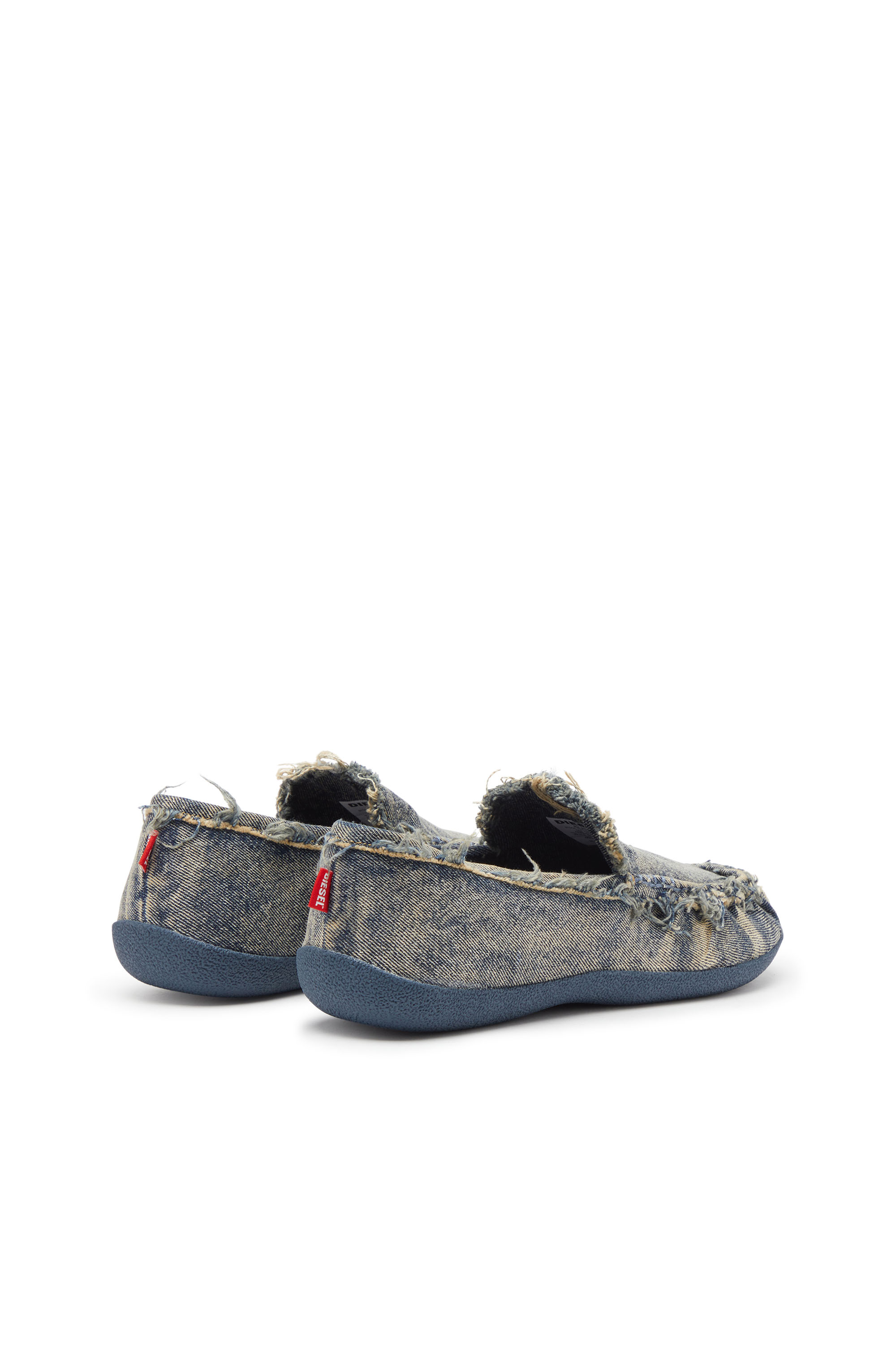 D-SHOCK MOC, Blue Diesel - D-SHOCK MOC, Man's D-Shock-Distressed denim loafers in Blue - 3