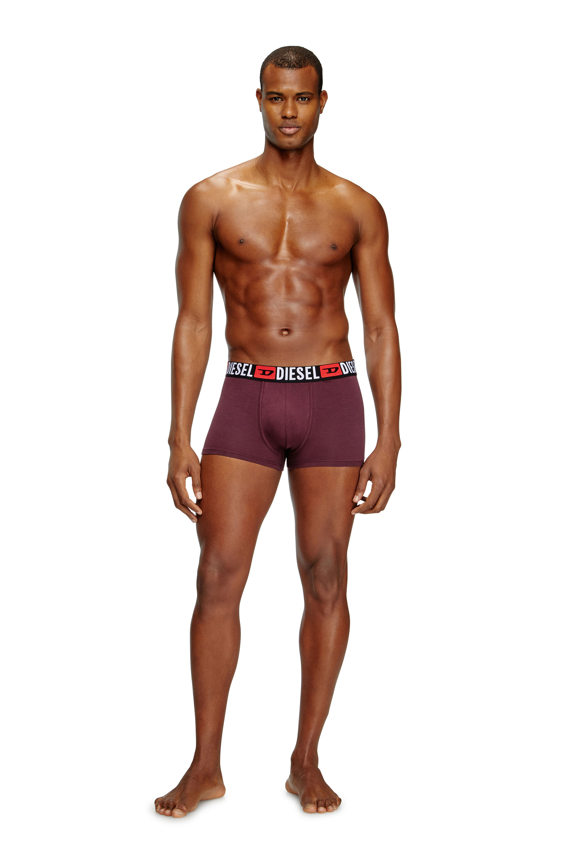 Diesel - UMBX-DAMIENTHREEPACK, Man's Three-pack of all-over logo waist boxers in Black/Violet - 3
