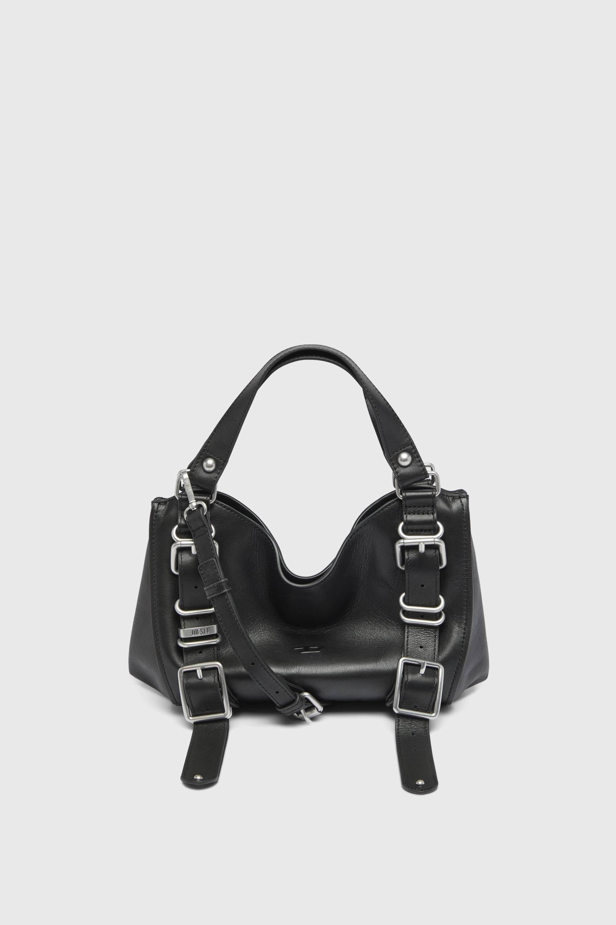 Diesel - D-ONE TOPHANDLE S, Woman's D-One-Small top-handle bag in treated leather in Black - 2