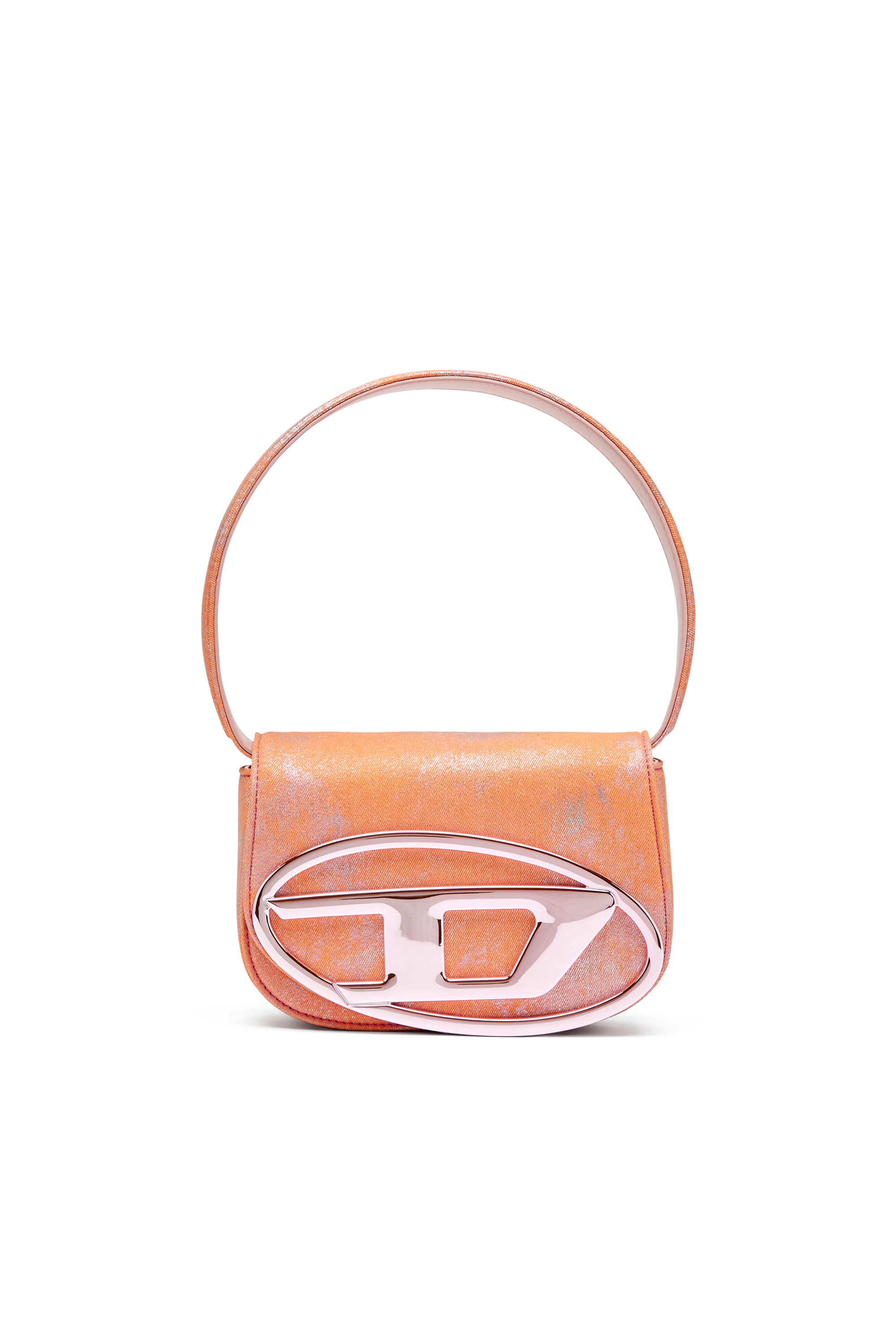 Diesel - 1DR, Woman's 1DR-Iconic shoulder bag in pop colour denim in Pink - 1