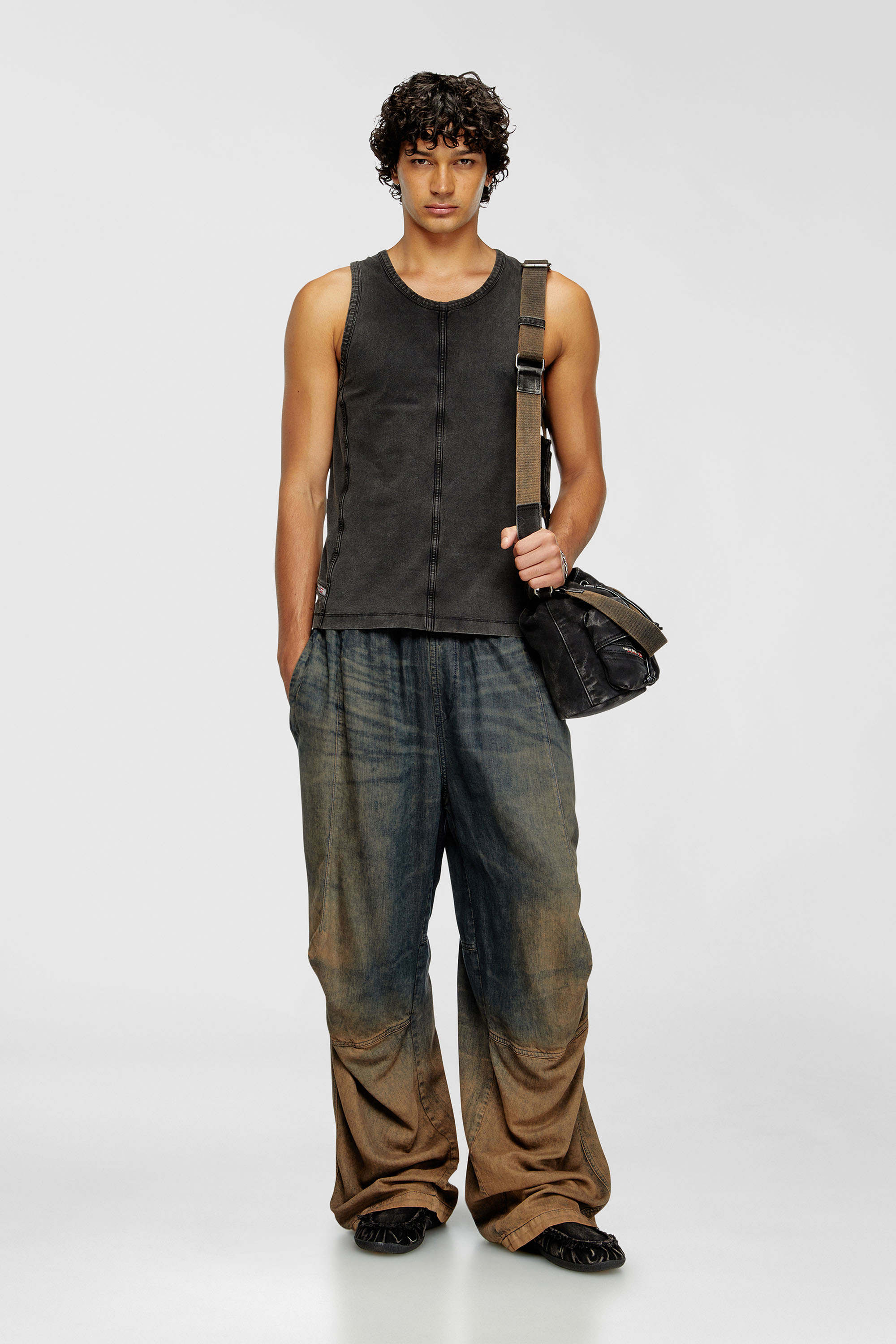 Tank top in denim-look jersey
