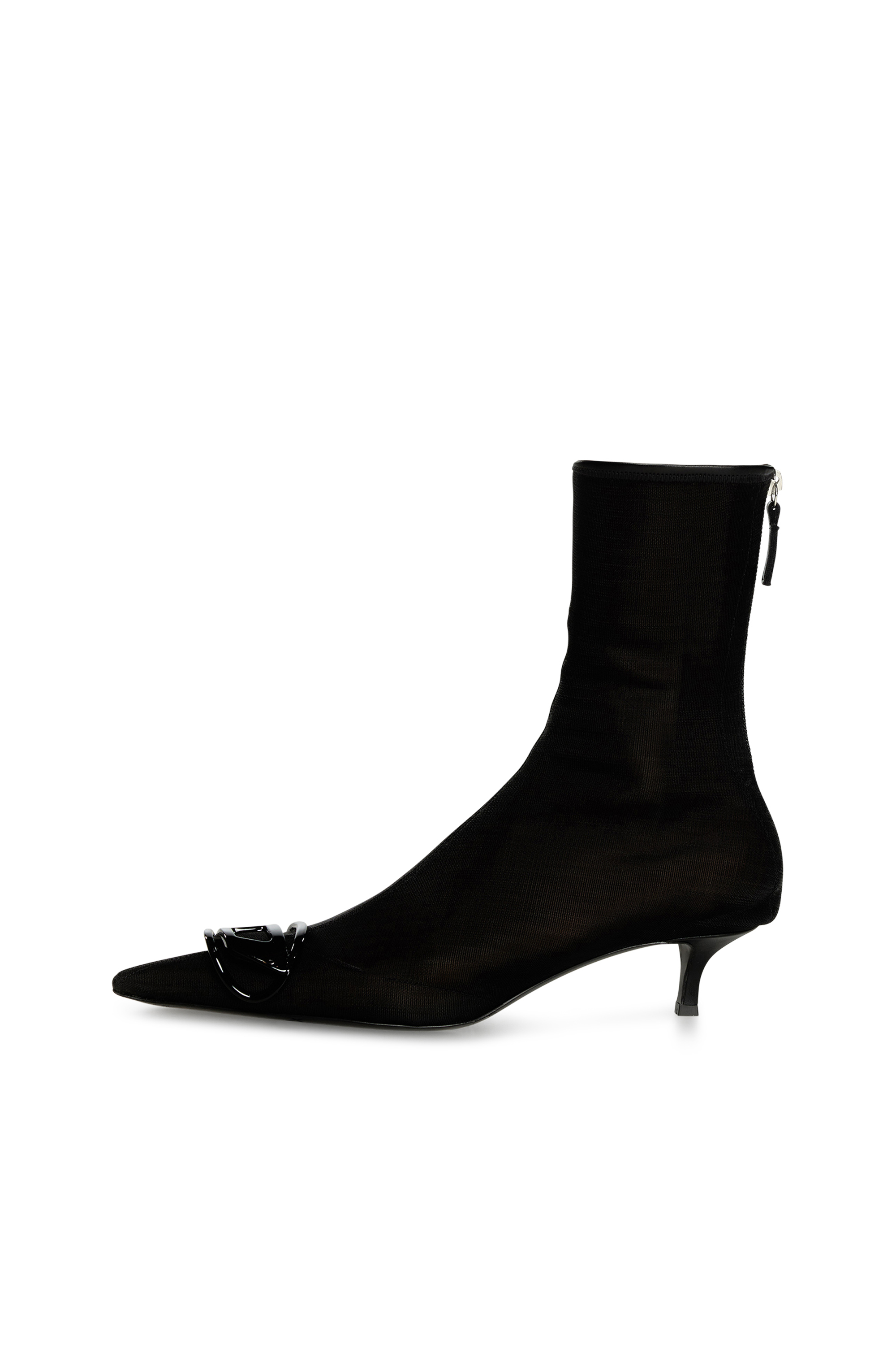 Diesel - D-VENUS KITTIE BT, Woman's Stretch-mesh ankle boots with kitten heel in Black - 2