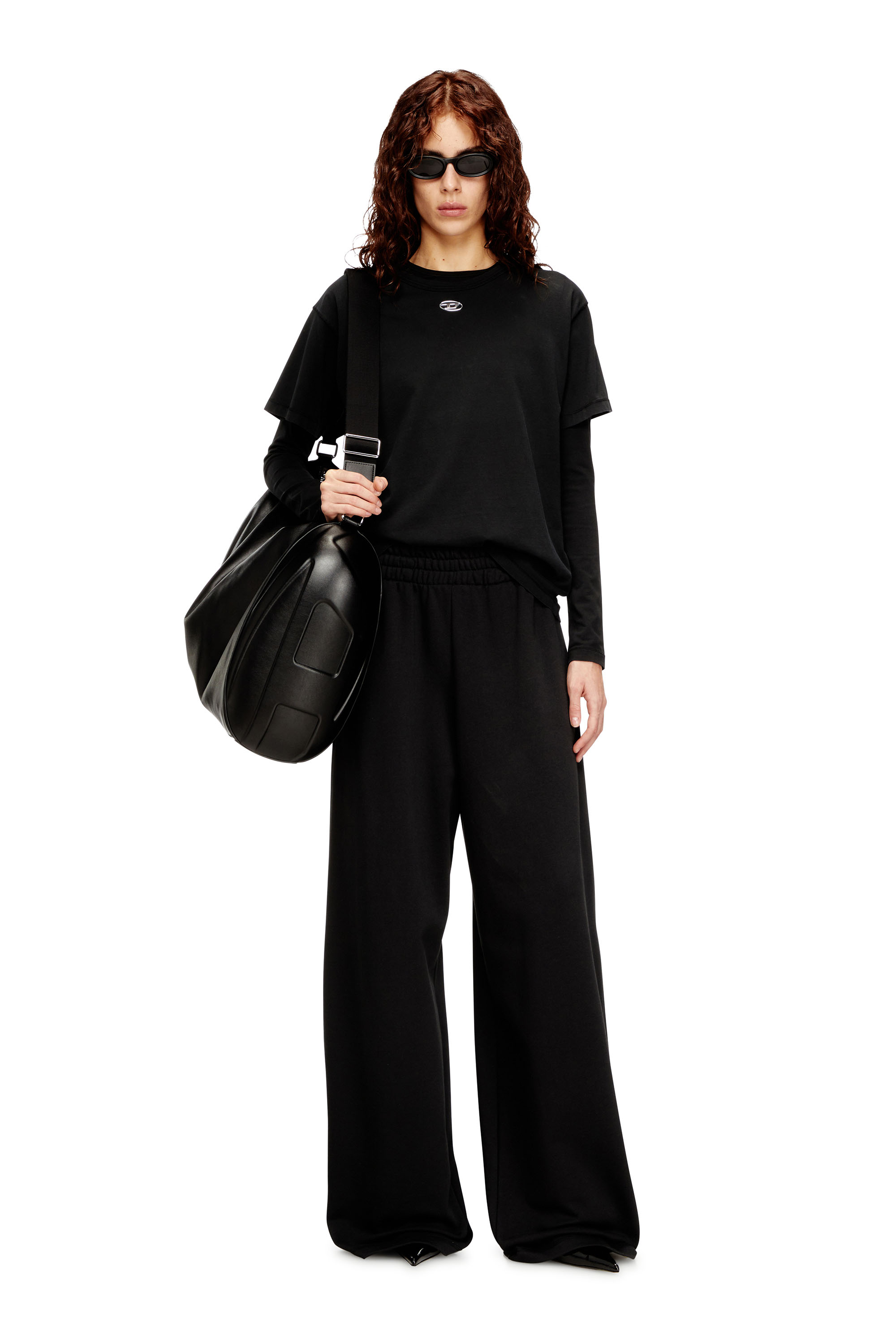 Diesel - P-ZENIA-OD, Woman's Loose track pants with elastic waistband in Black - 2