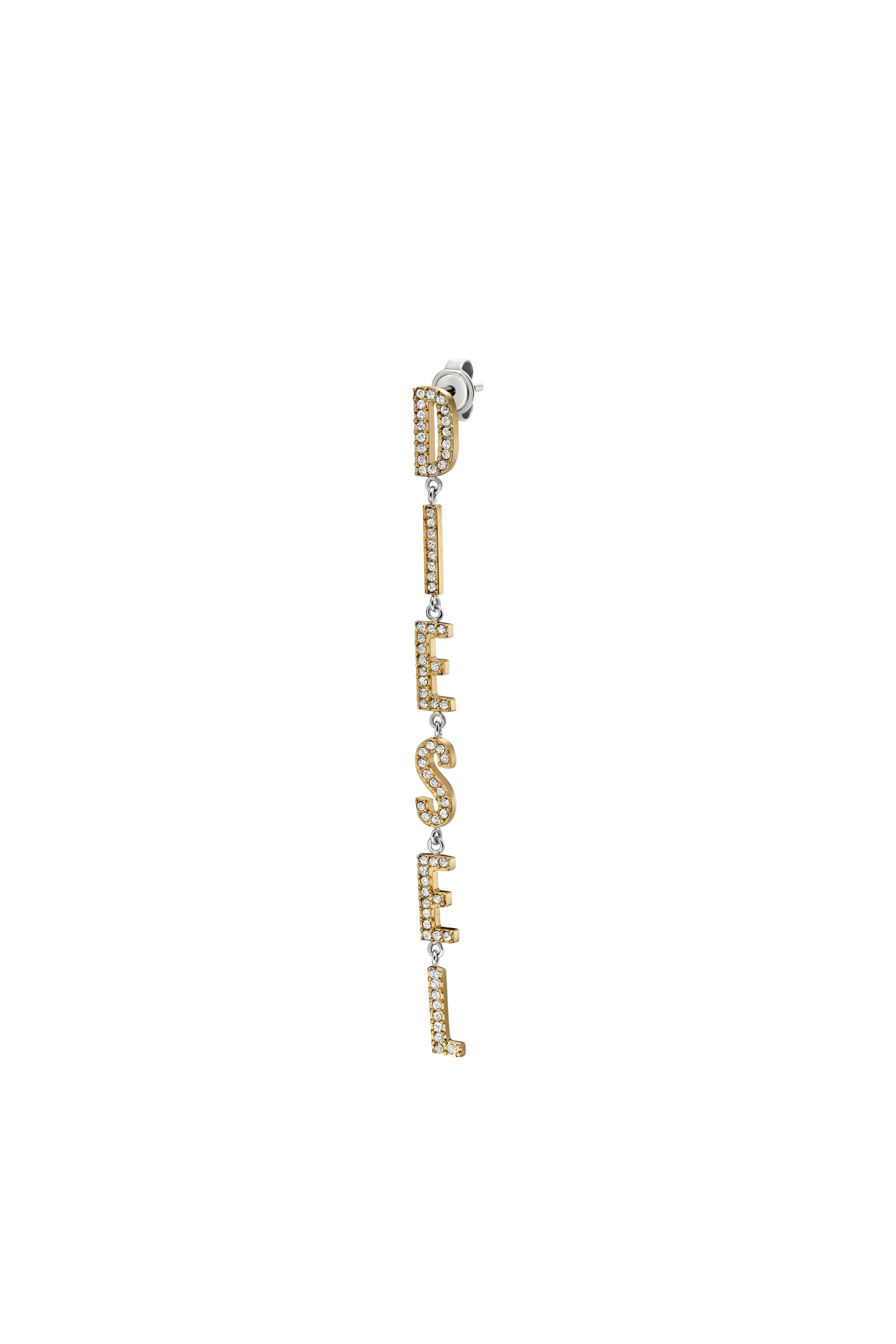 Diesel - DX1546931 JEWEL, Unisex's Two-Tone Stainless Steel Drop Earring in Silver/Gold - 1