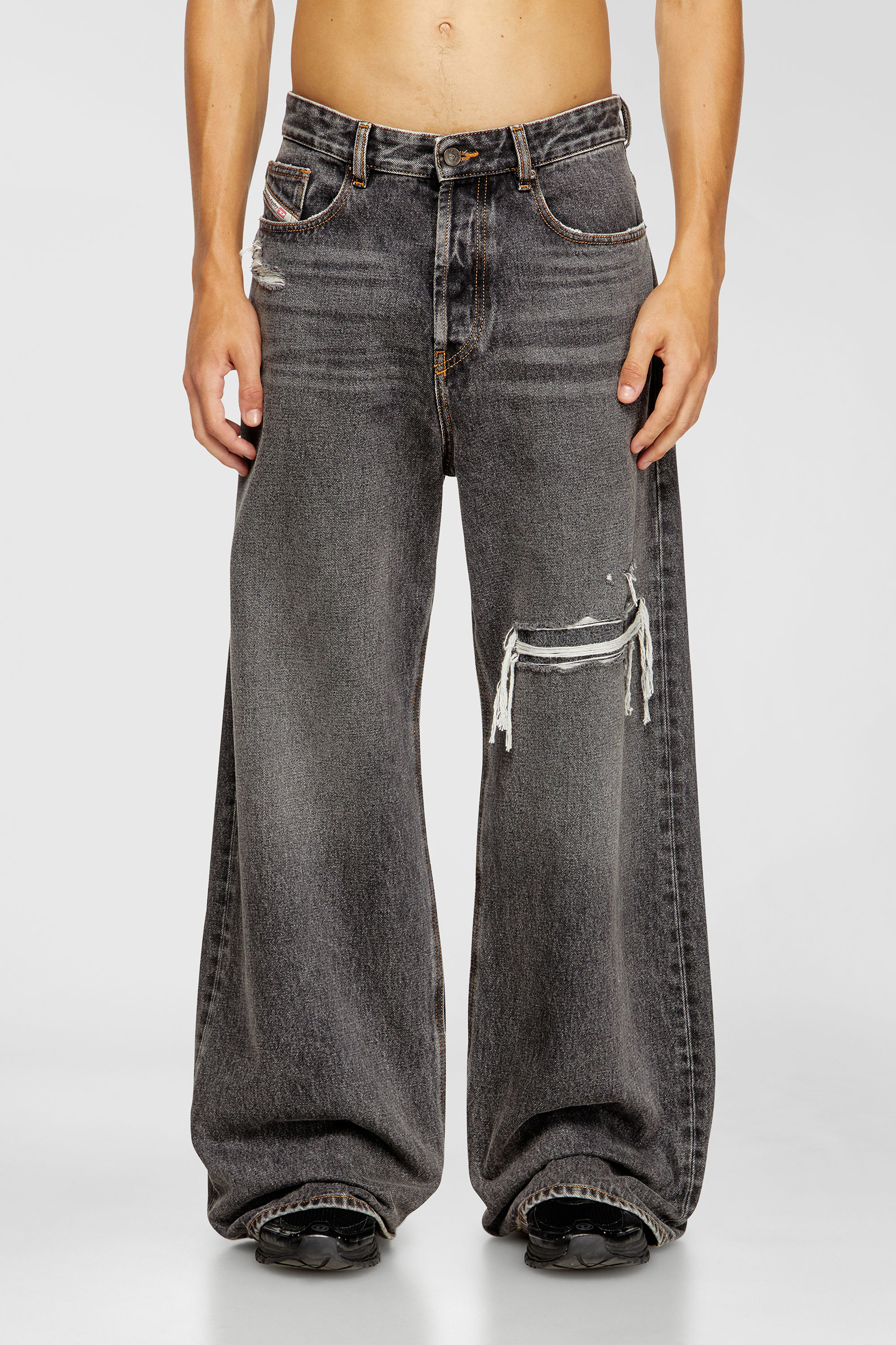 Diesel - Man's Relaxed Jeans D-Rise 007F6, Black/Dark grey - 2