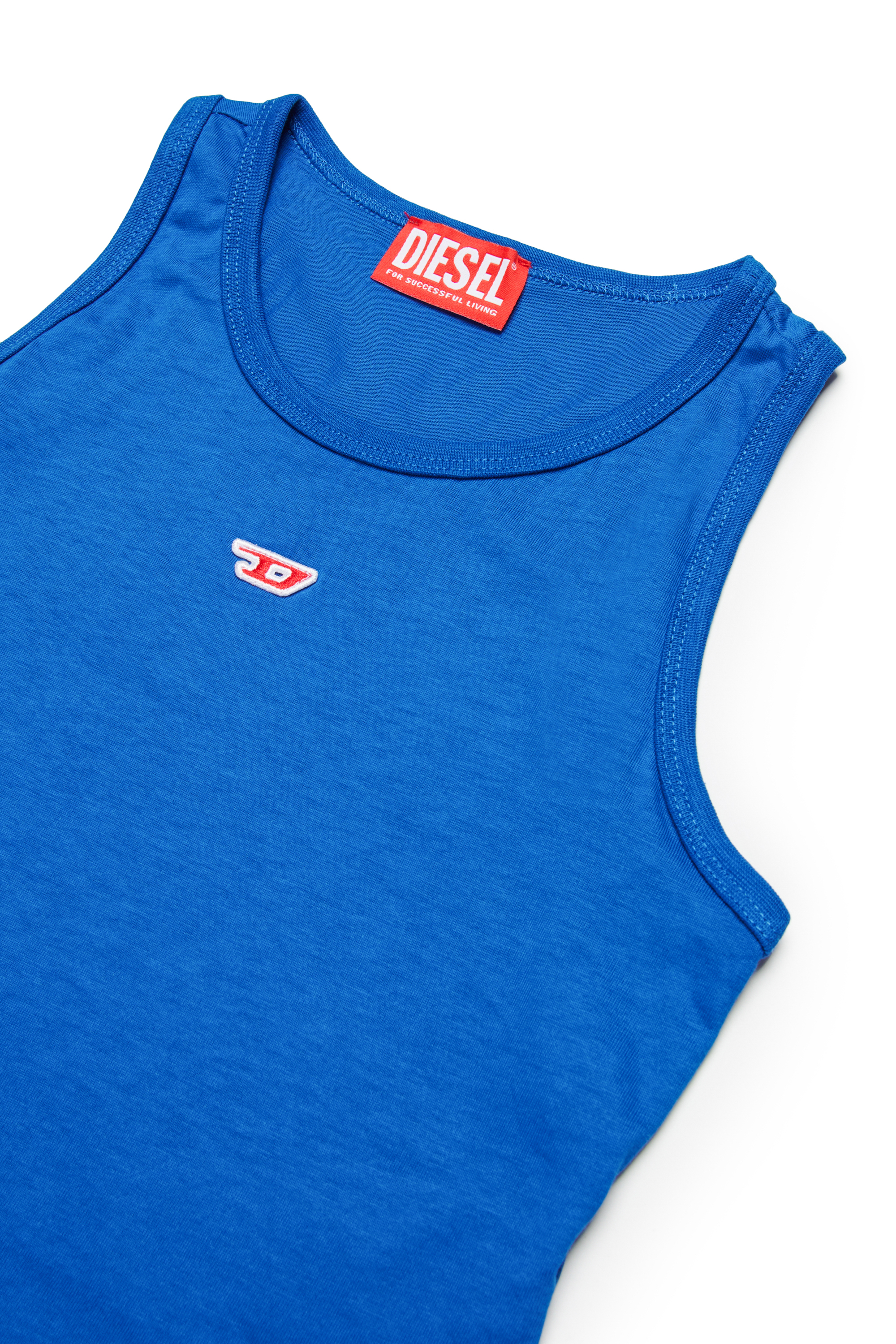 Diesel - TASPYRD, Woman's Tank top with D logo patch in Blue - 3