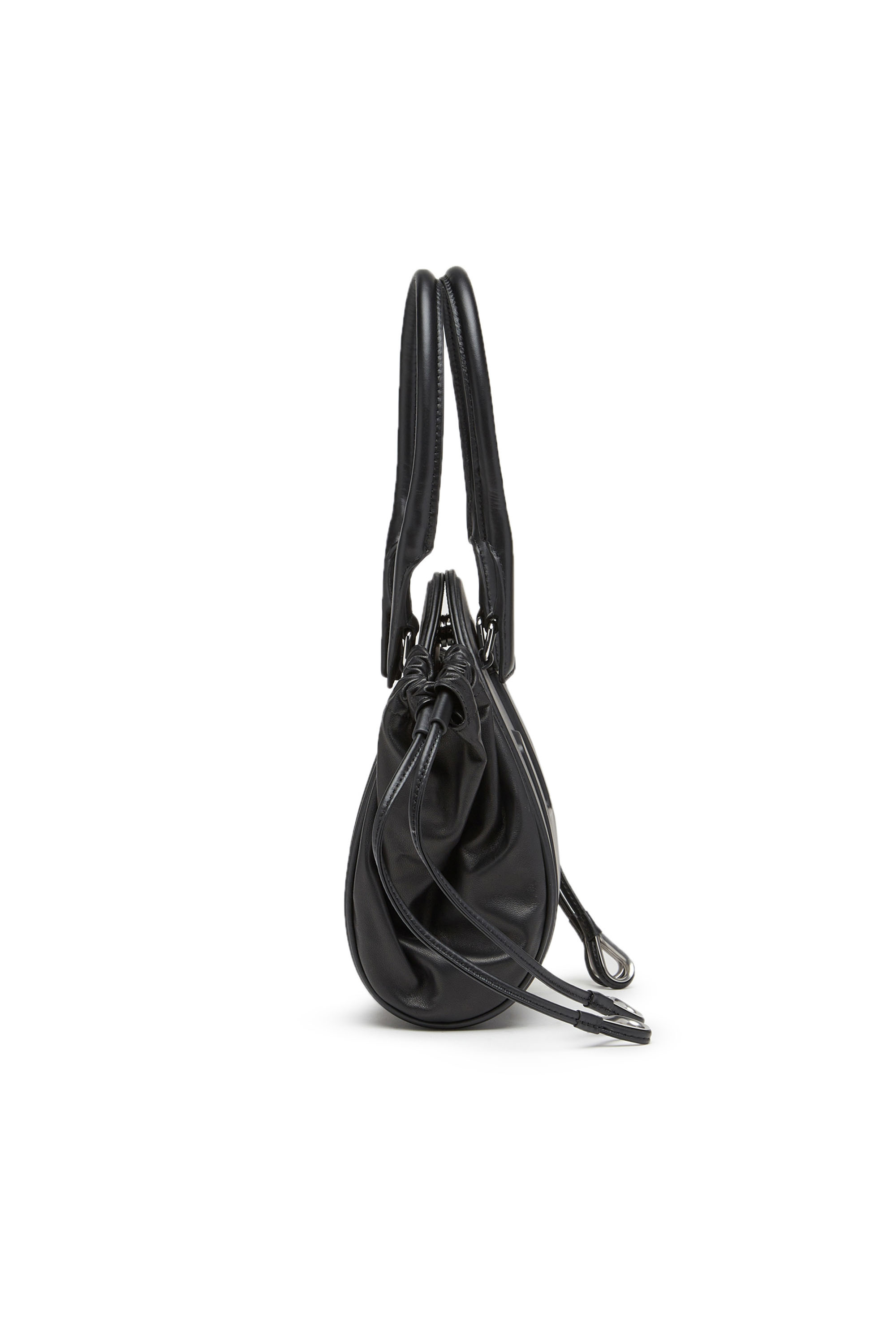 Diesel - 1DR-FOLD XS, Woman's 1DR-Fold XS-Oval logo handbag in nappa leather in Black - 4