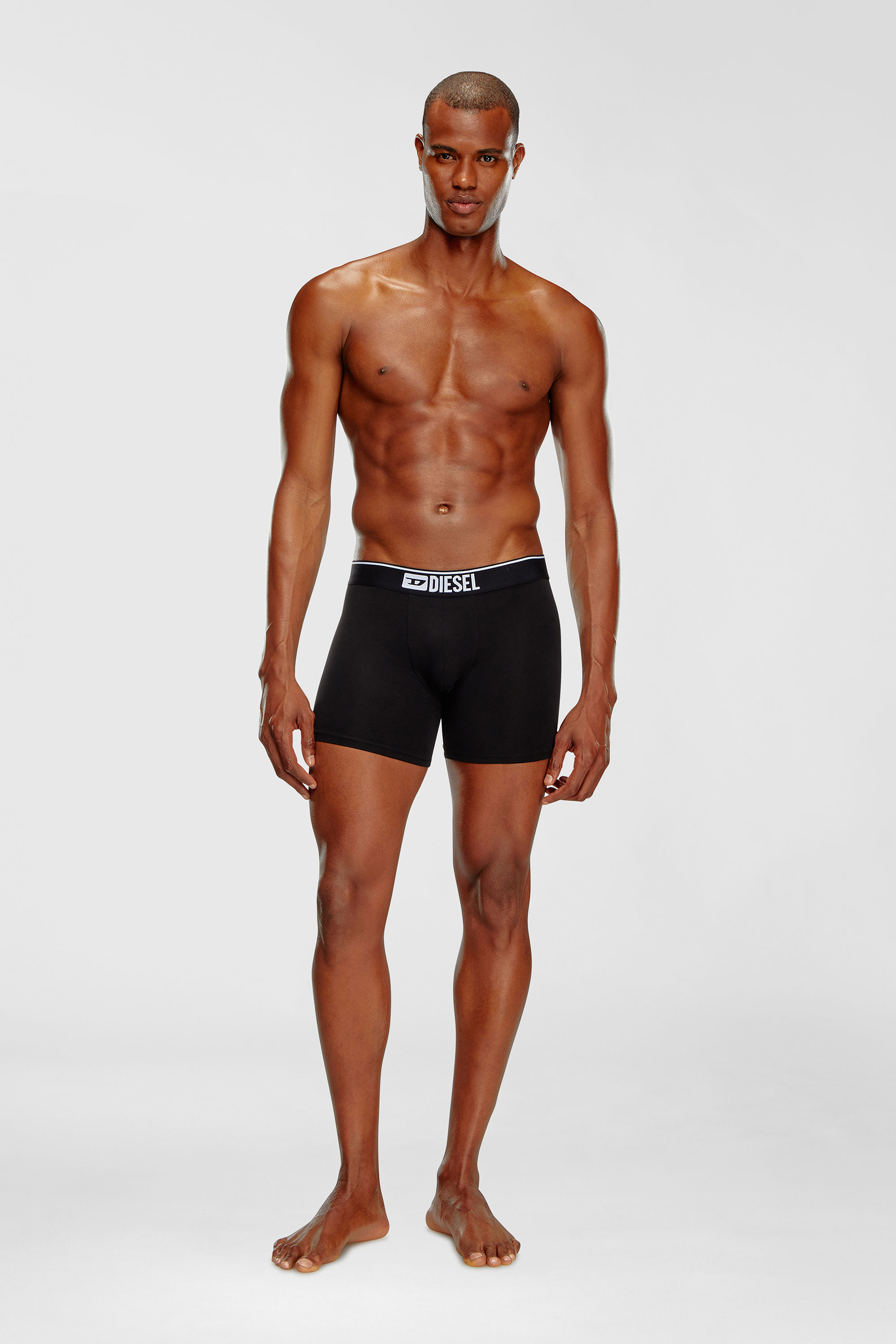 Diesel - UMBX-SEBASTIANTHREEPAC, Man's Three-pack of plain long boxer briefs in Black - 2