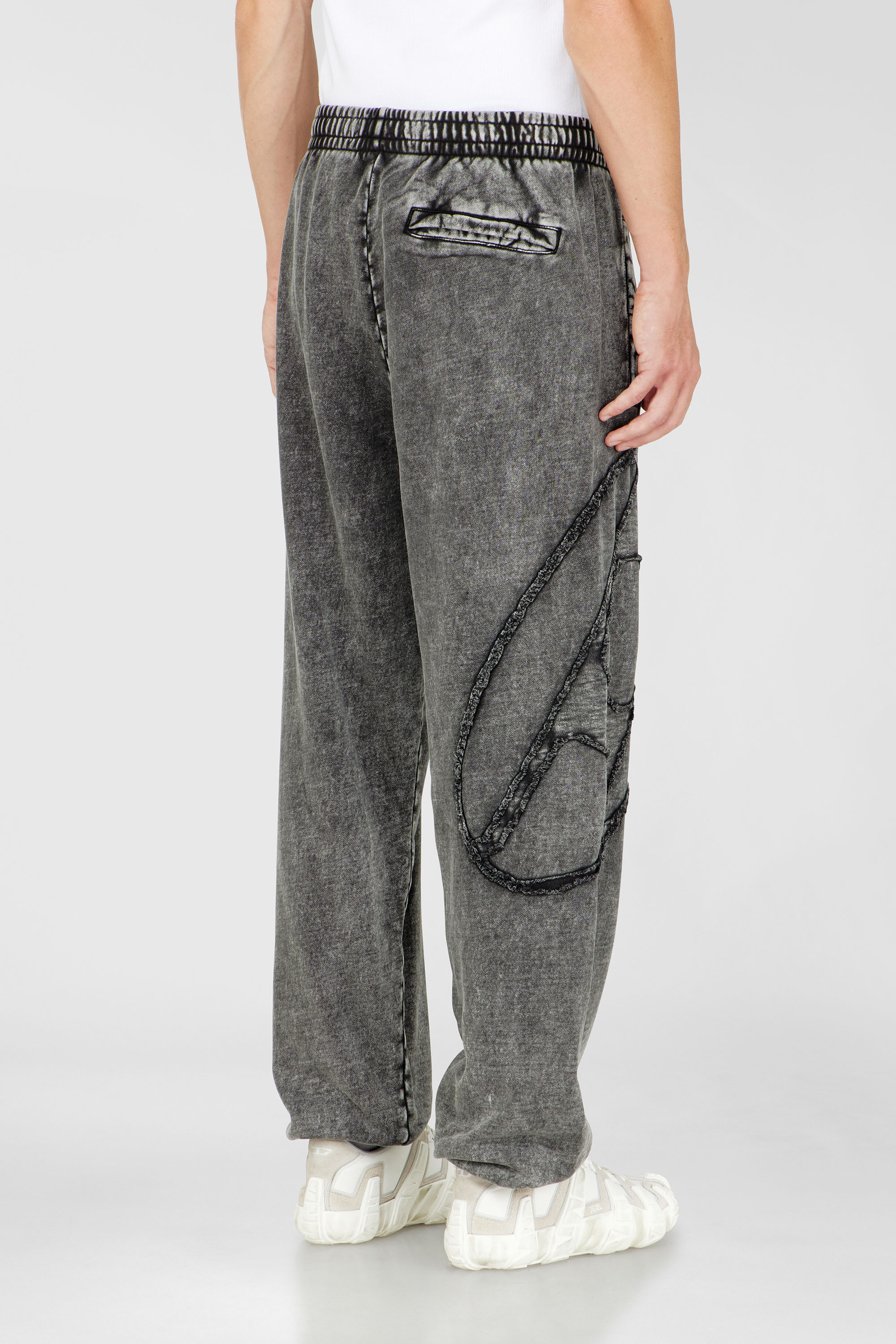 Diesel - P-MARKY-DEN, Man's Organic cotton sweatpants with Oval D patch in Dark grey - 4