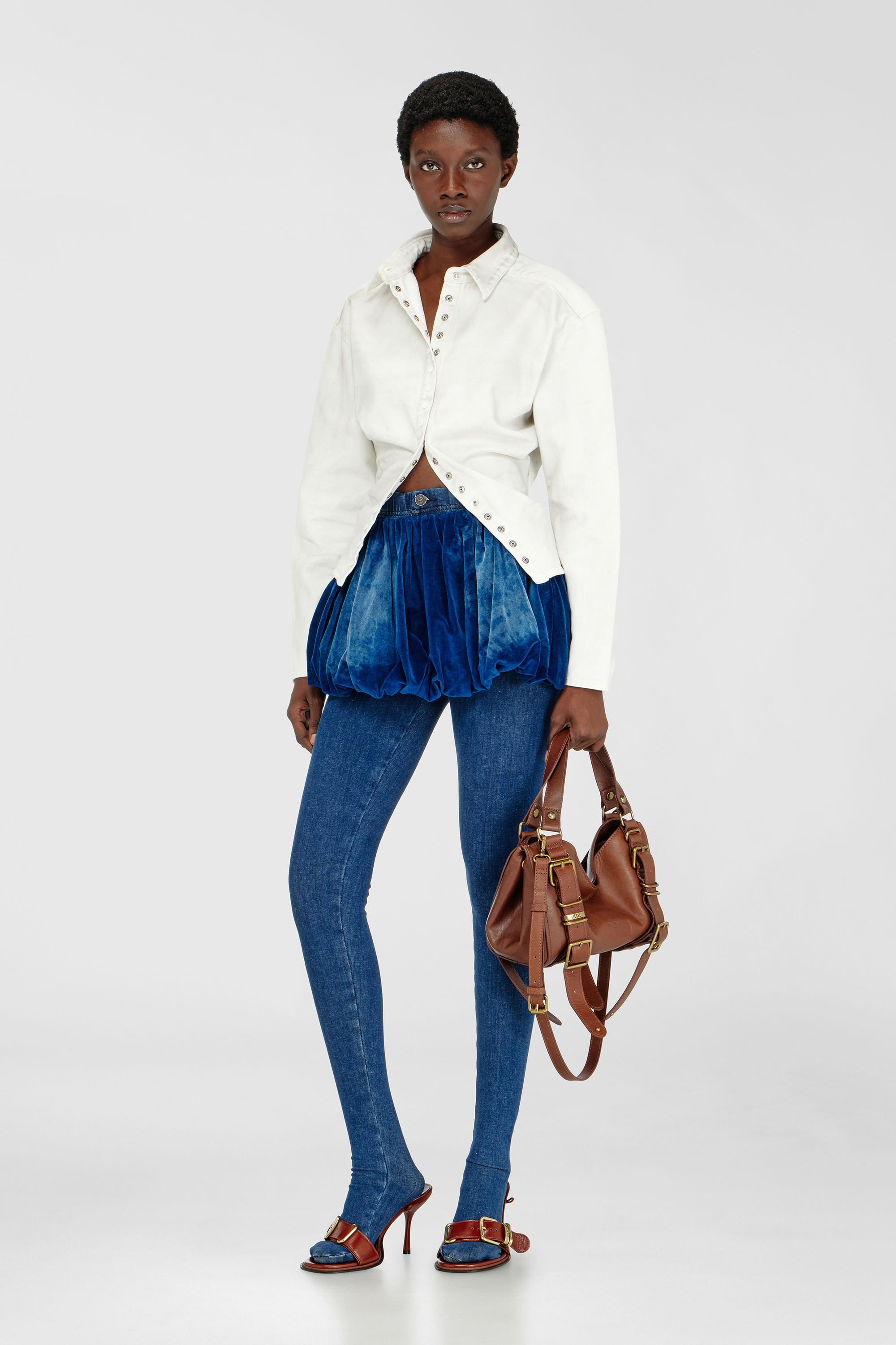 Fitted shirt in denim