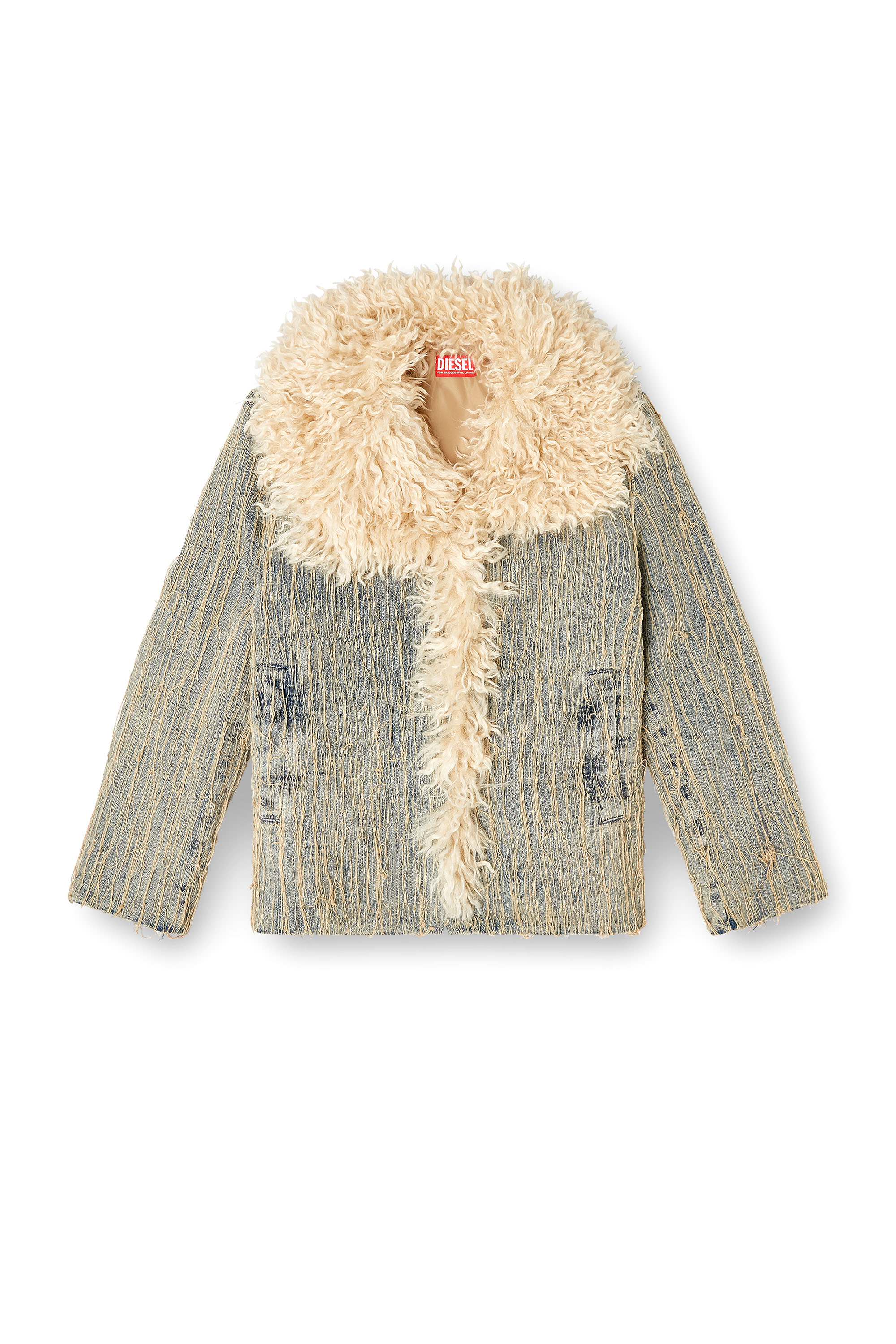 Diesel - DE-ACONIC-S, Woman's Jacket in floating-thread jacquard denim in Light Blue - 3