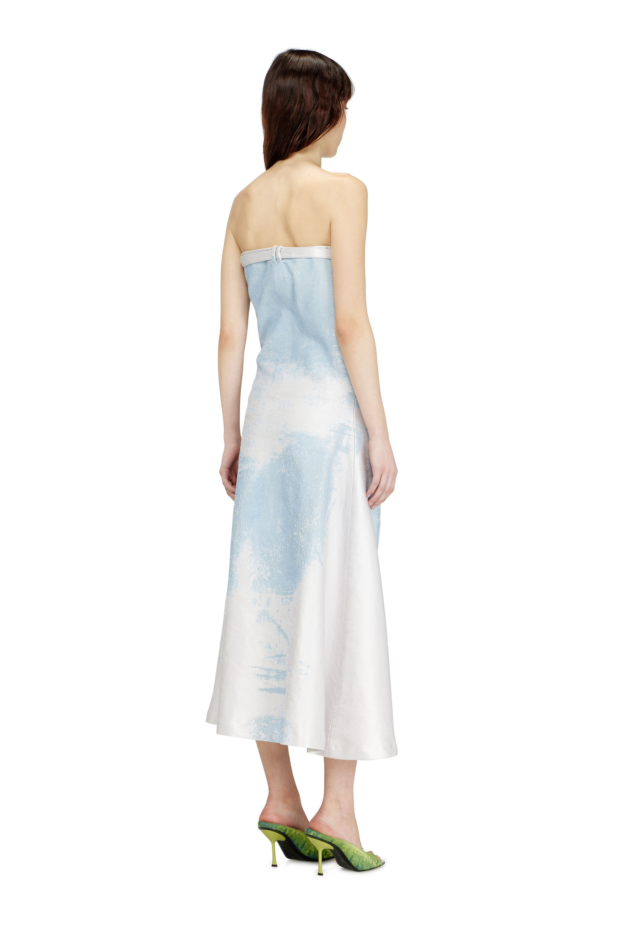 Diesel - DE-ERONIX-FSI, Woman's Long dress in coloured satin denim in Light Blue - 4
