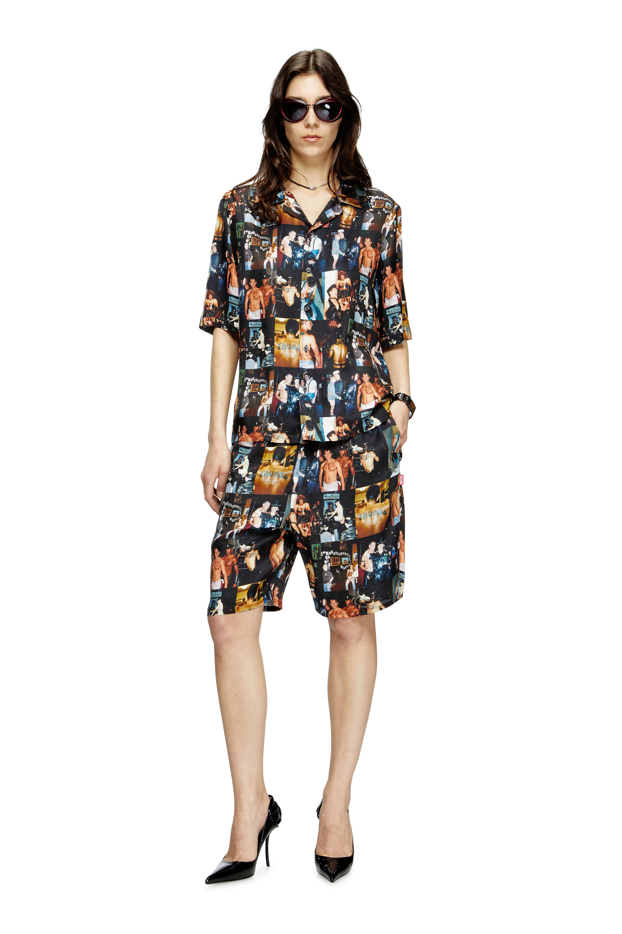 Diesel - PR-S-MEC-TOM25, Unisex's Bowling shirt with graphic prints in Black - 2